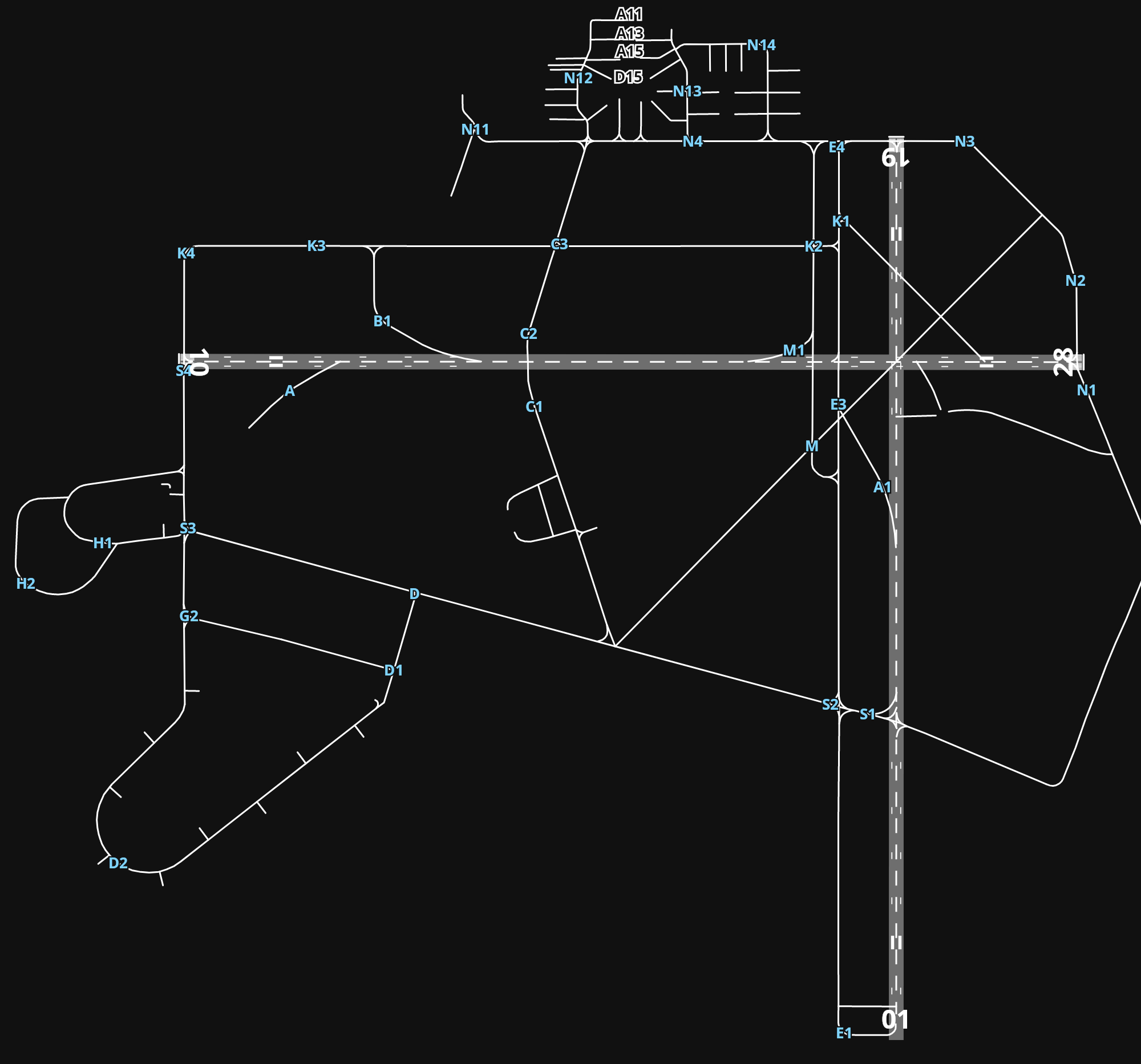 BIKF Keflavik International Airport airport diagram — runways, taxiways and parking stands