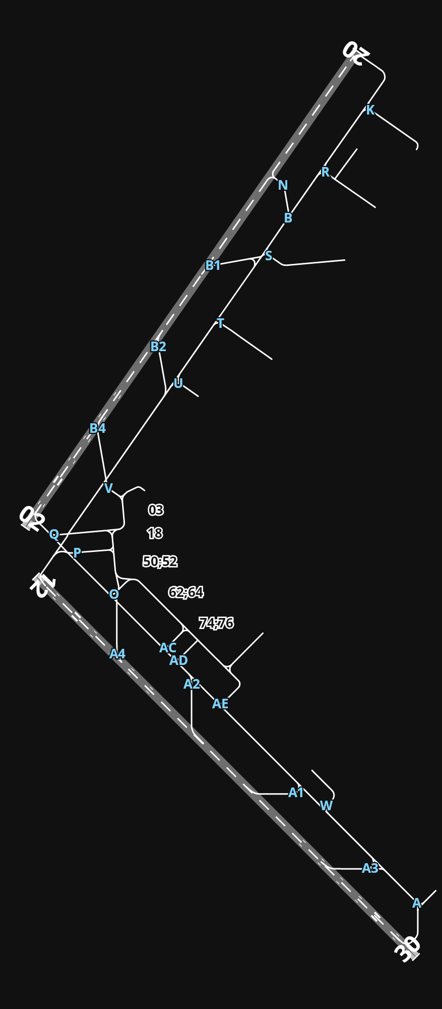 CYEG Edmonton International Airport airport diagram — runways, taxiways and parking stands