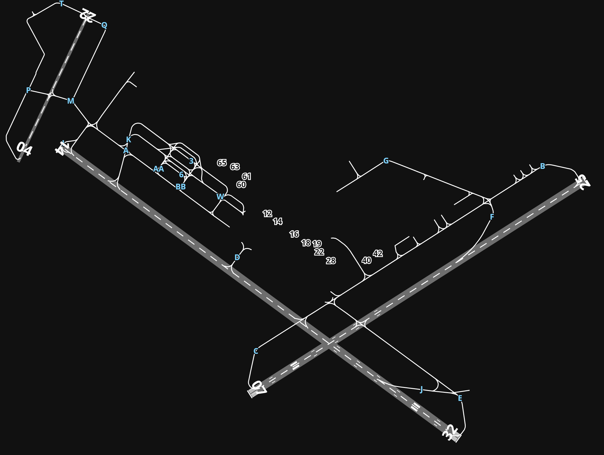 CYOW Ottawa Macdonald-Cartier International Airport airport diagram — runways, taxiways and parking stands