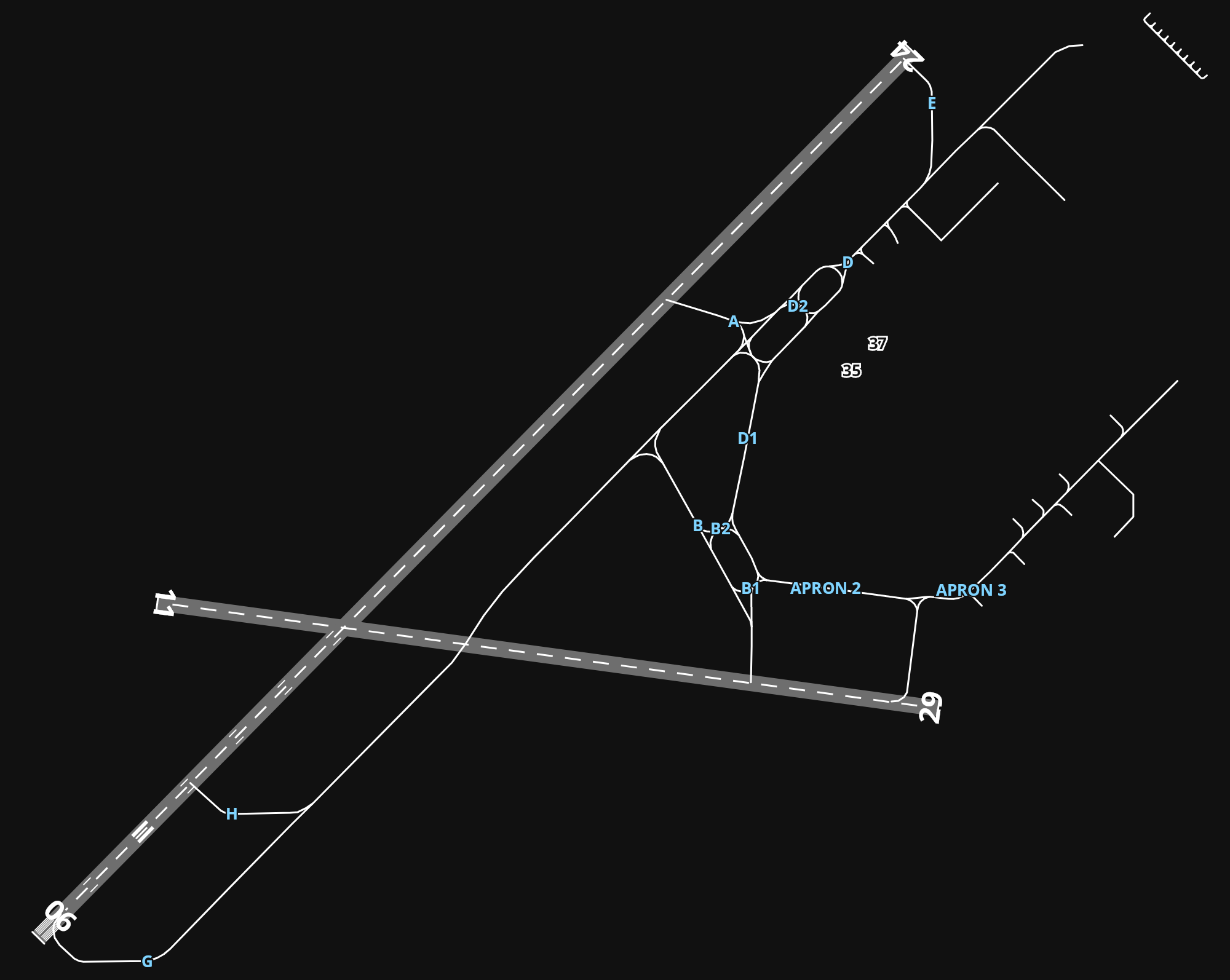 CYQB Quebec Jean Lesage International Airport airport diagram — runways, taxiways and parking stands