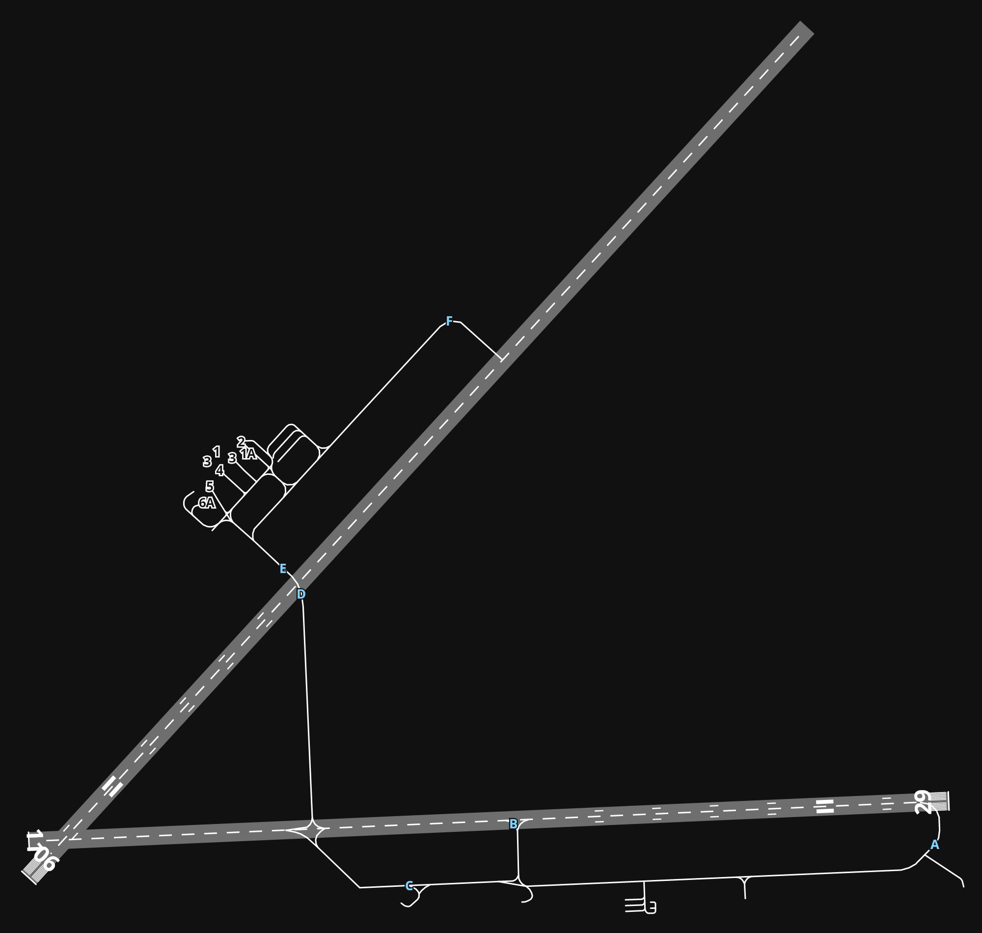 CYQM Greater Moncton Roméo LeBlanc International Airport airport diagram — runways, taxiways and parking stands