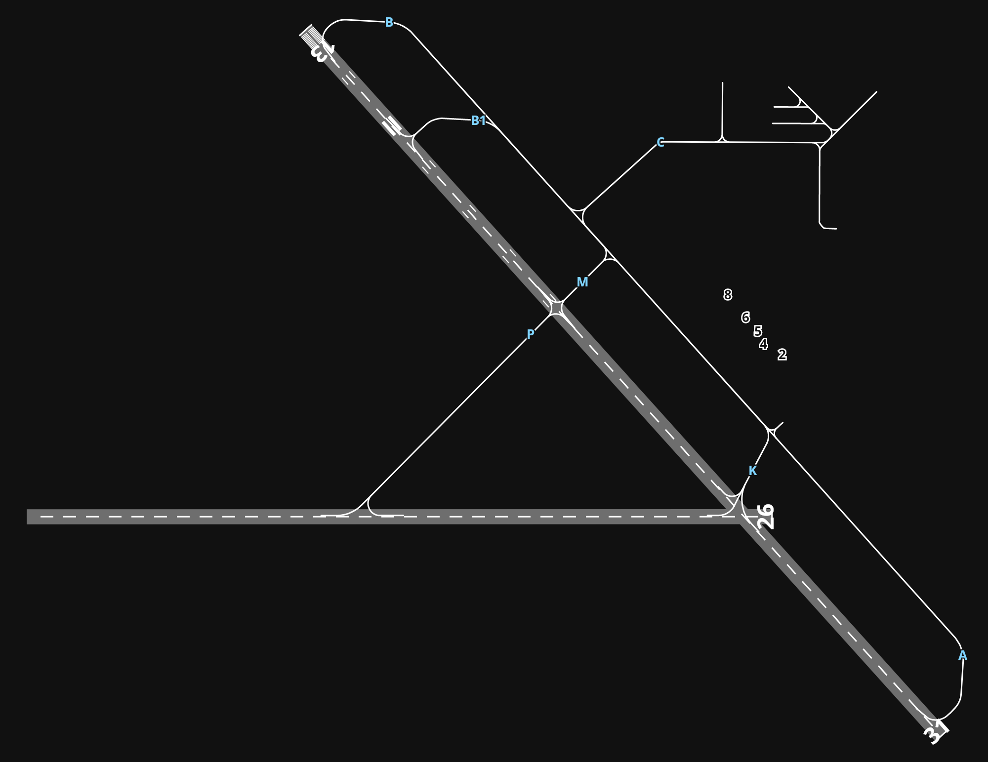 CYQR Regina International Airport airport diagram — runways, taxiways and parking stands