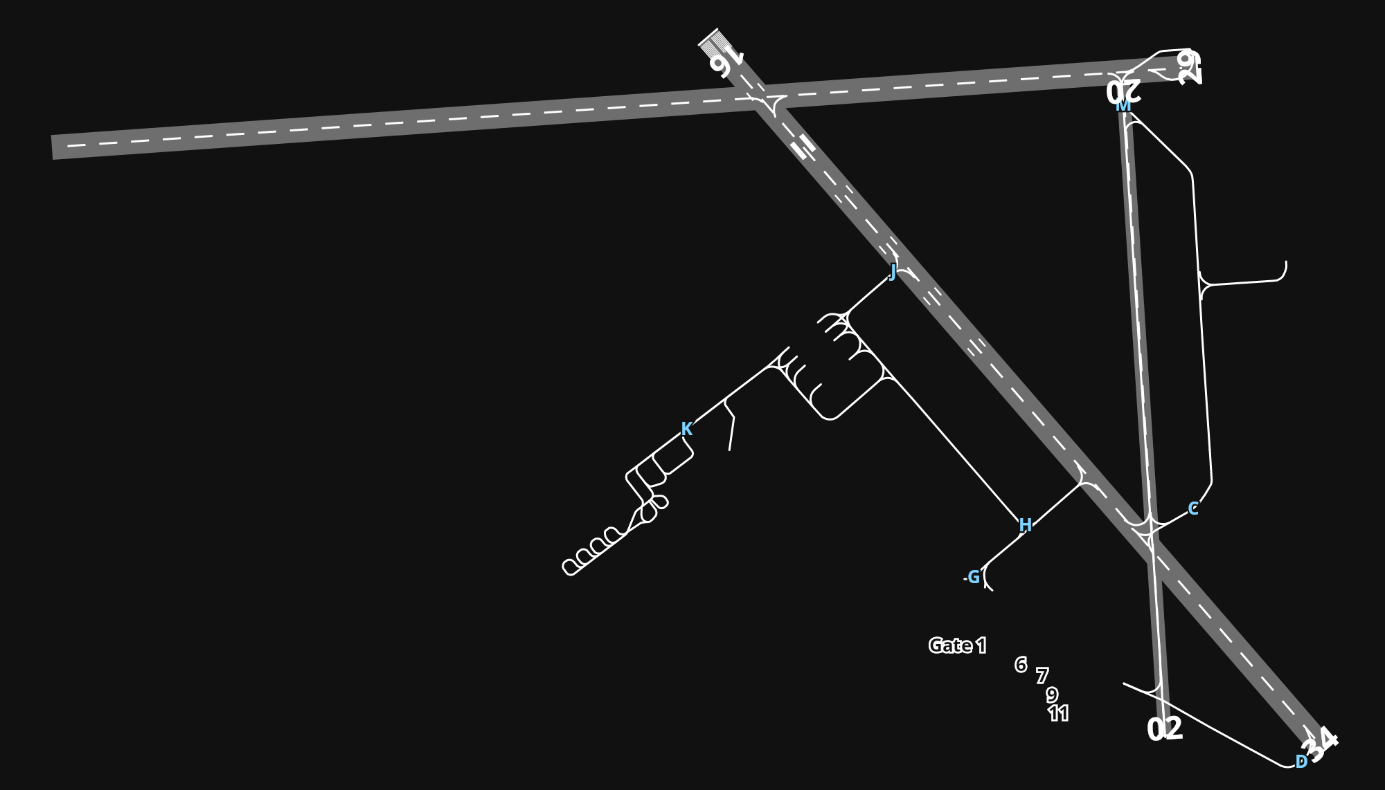 CYYT St. John's International Airport airport diagram — runways, taxiways and parking stands