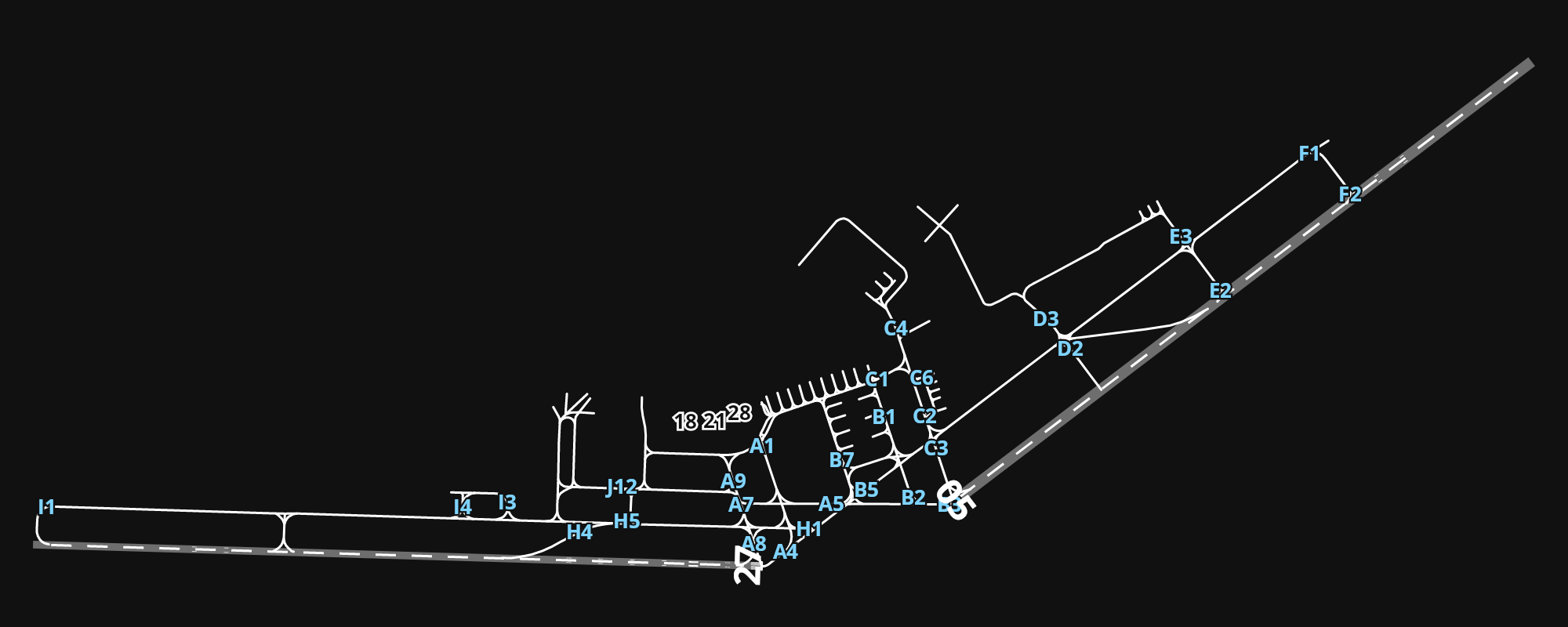 DAAG Houari Boumediene Airport airport diagram — runways, taxiways and parking stands