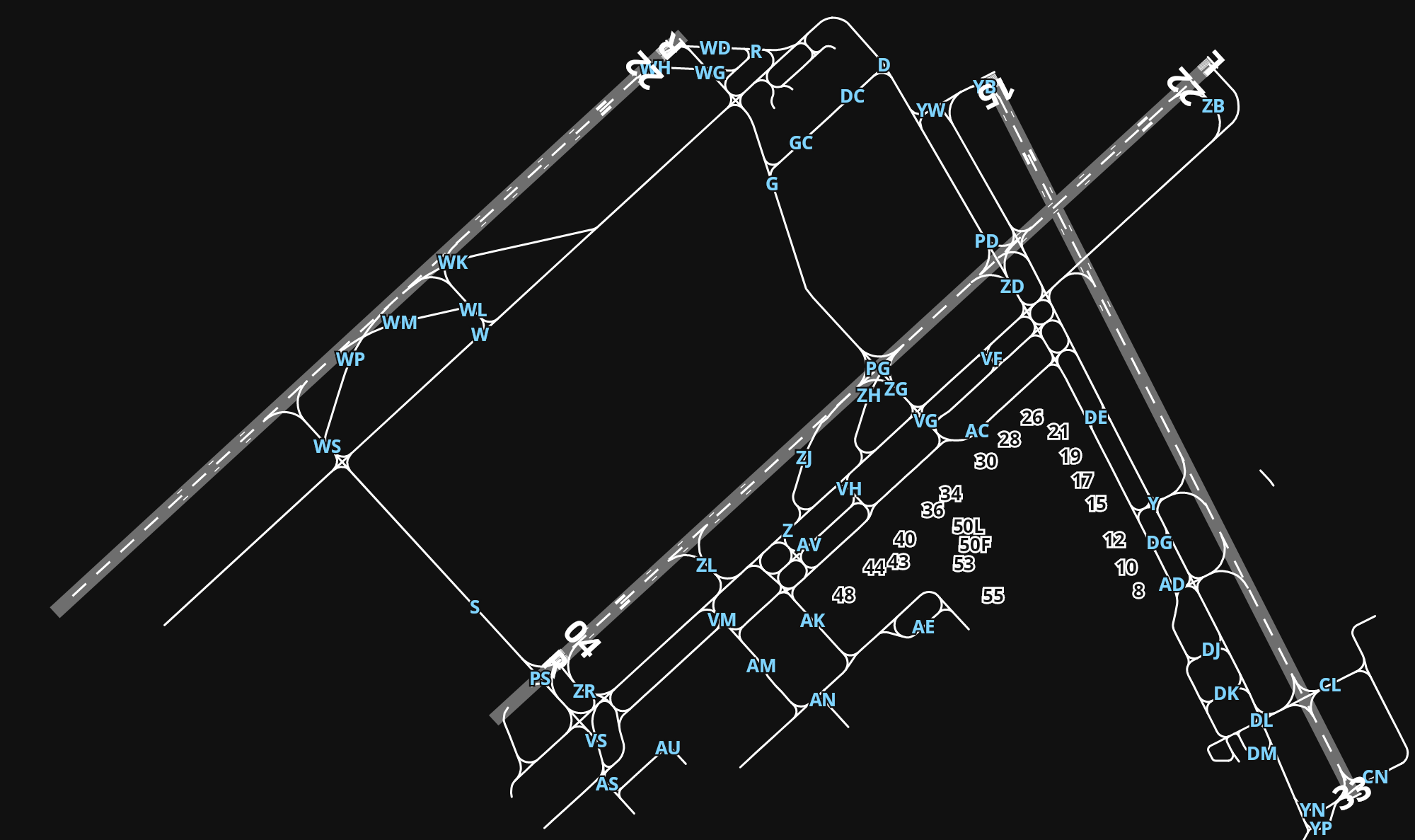 EFHK Helsinki Vantaa Airport airport diagram — runways, taxiways and parking stands