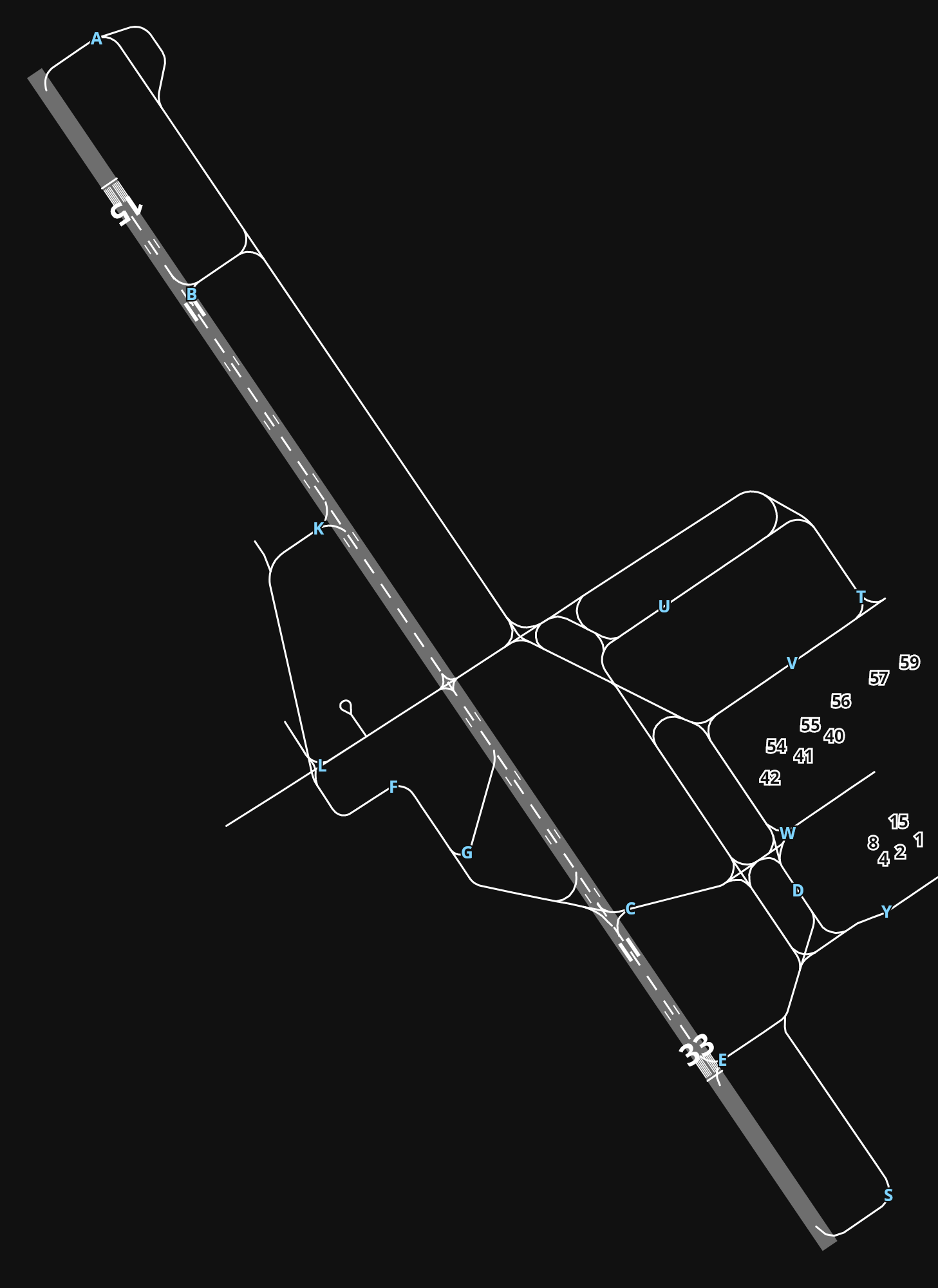 EGBB Birmingham International Airport airport diagram — runways, taxiways and parking stands