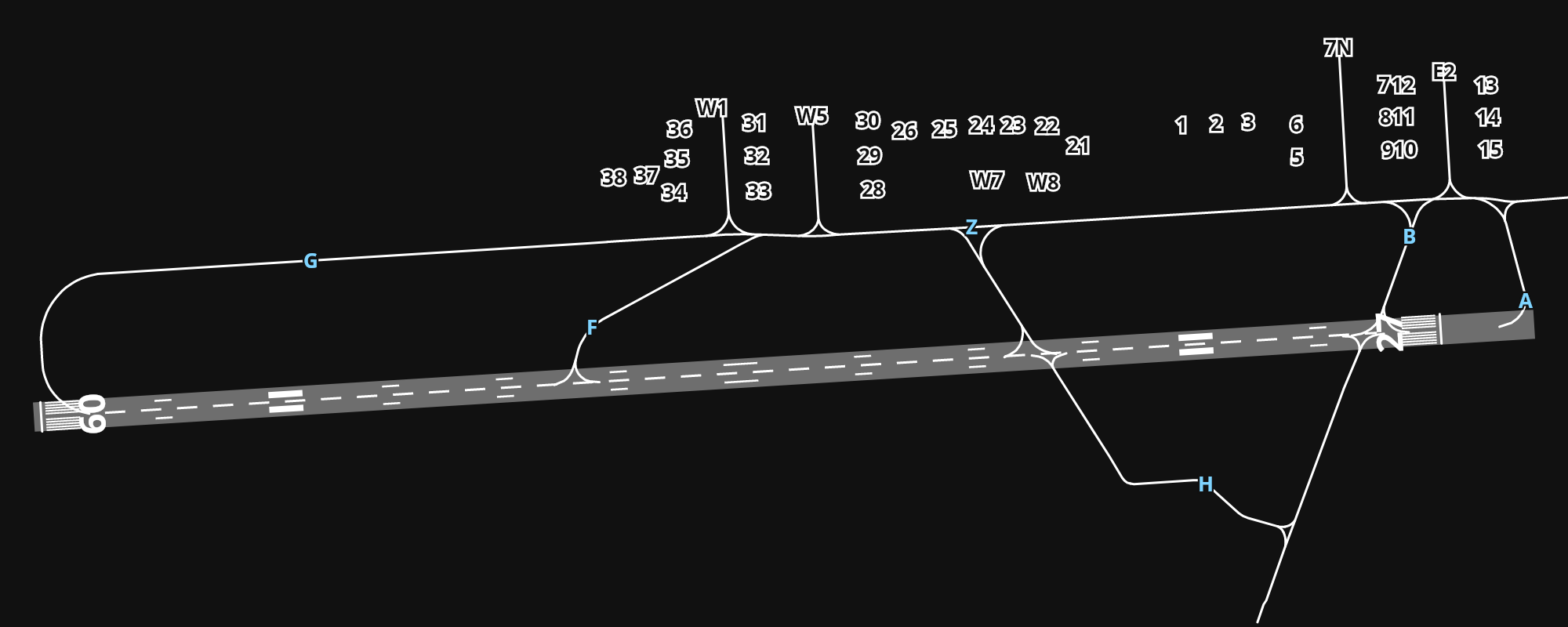 EGGD Bristol Airport airport diagram — runways, taxiways and parking stands