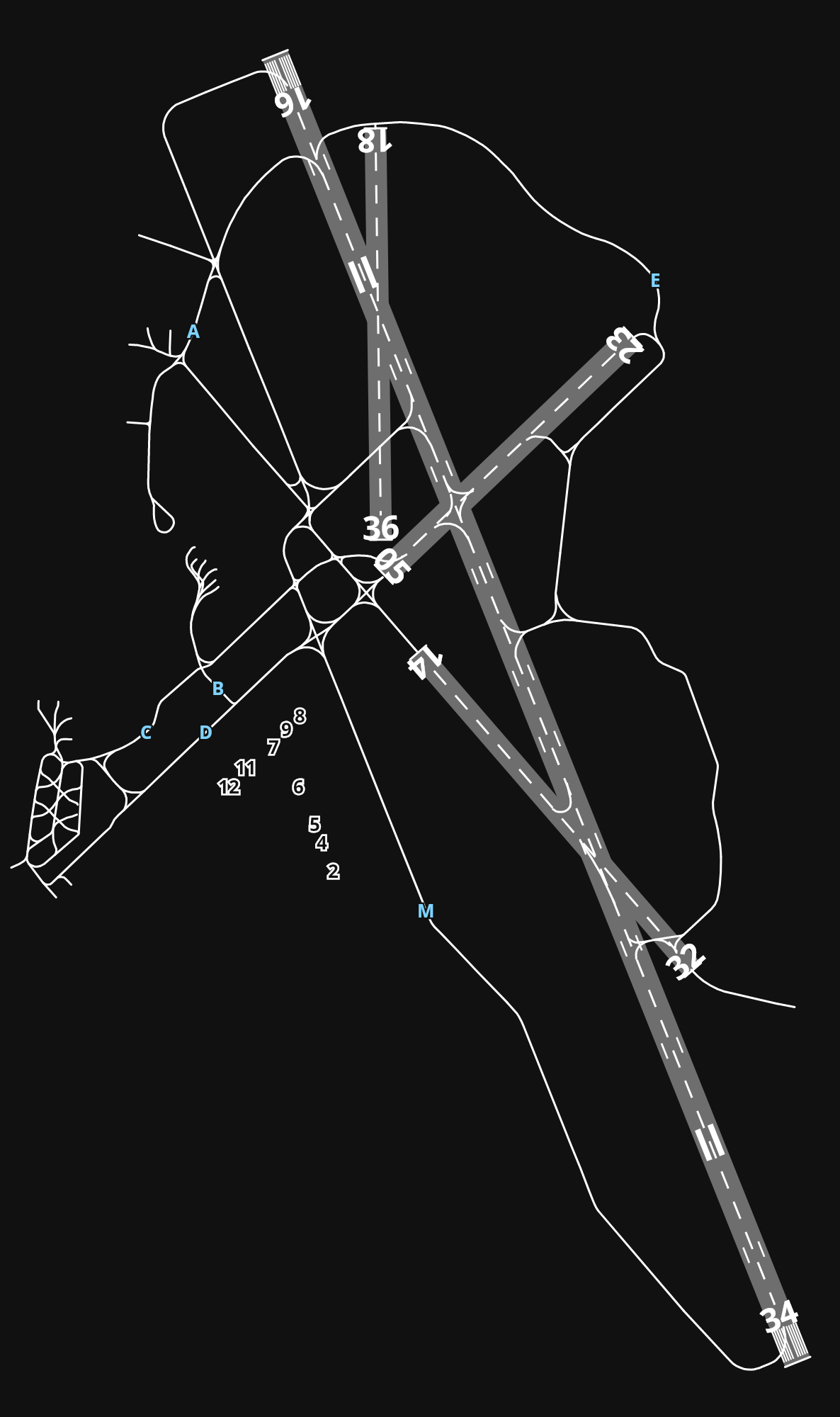 EGPD Aberdeen Dyce Airport airport diagram — runways, taxiways and parking stands