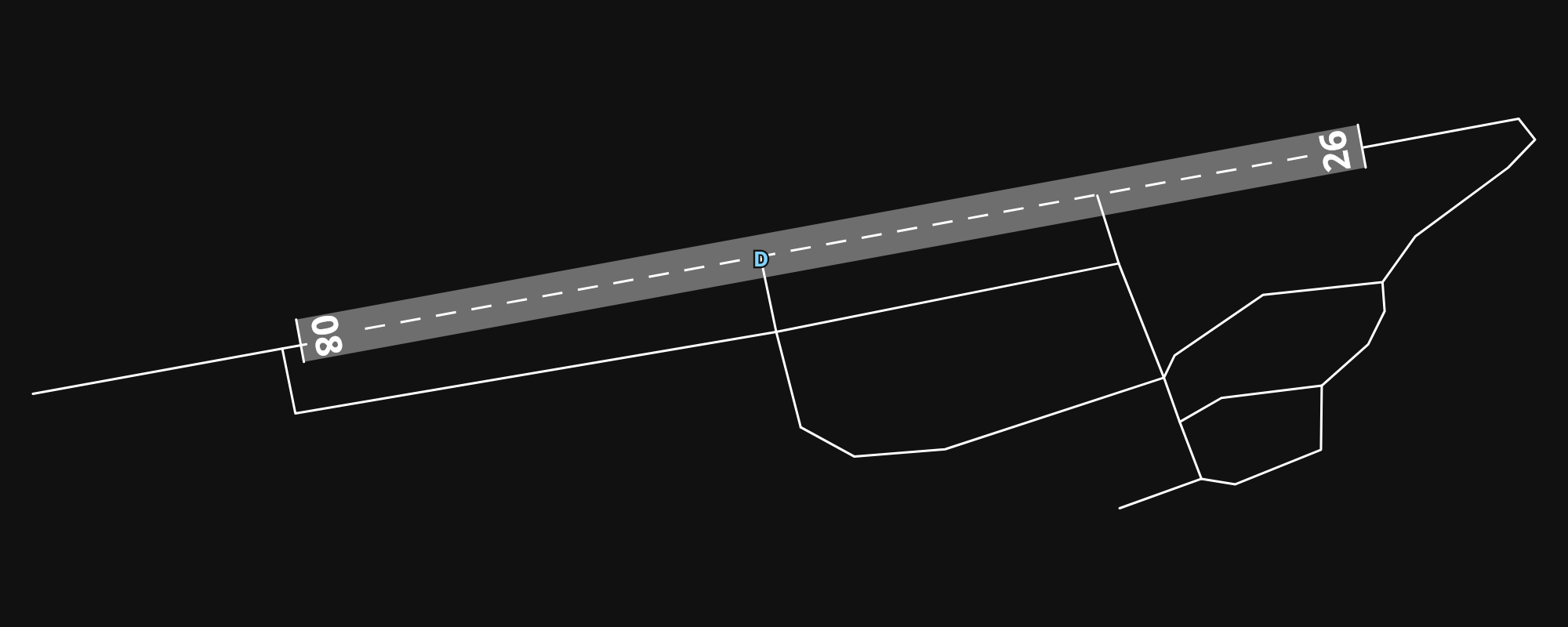EGTR Elstree Airfield airport diagram — runways, taxiways and parking stands