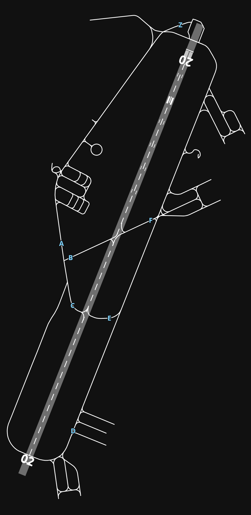 EGXW RAF Waddington airport diagram — runways, taxiways and parking stands