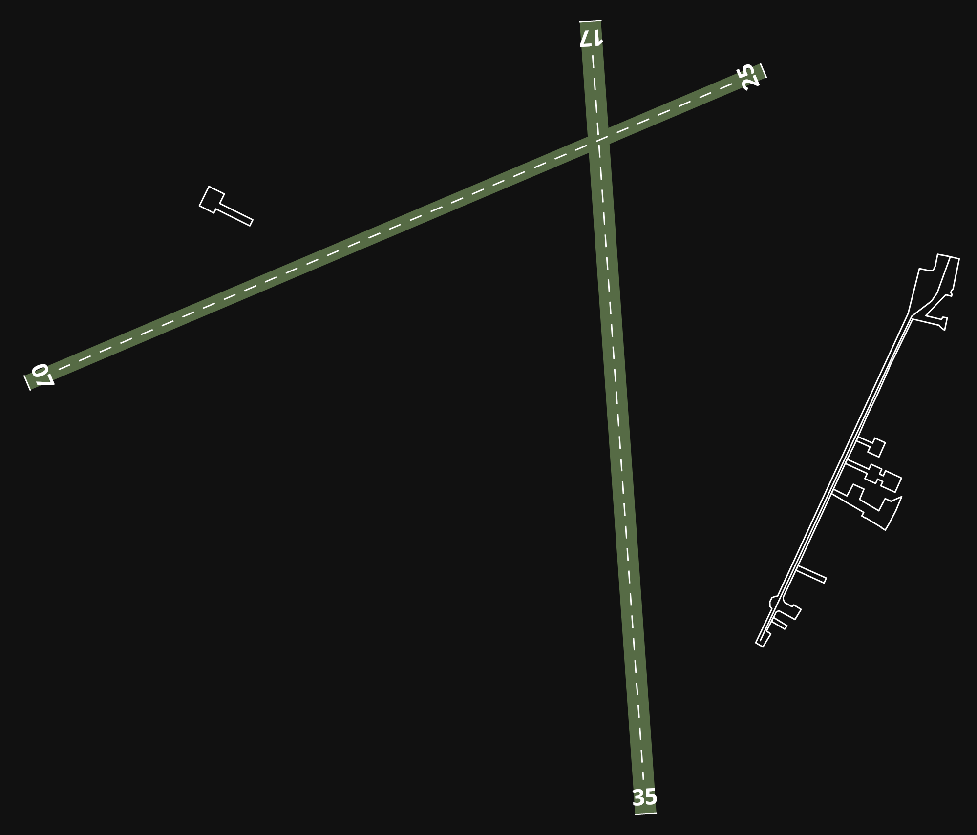 EHHV Hilversum Airfield airport diagram — runways, taxiways and parking stands