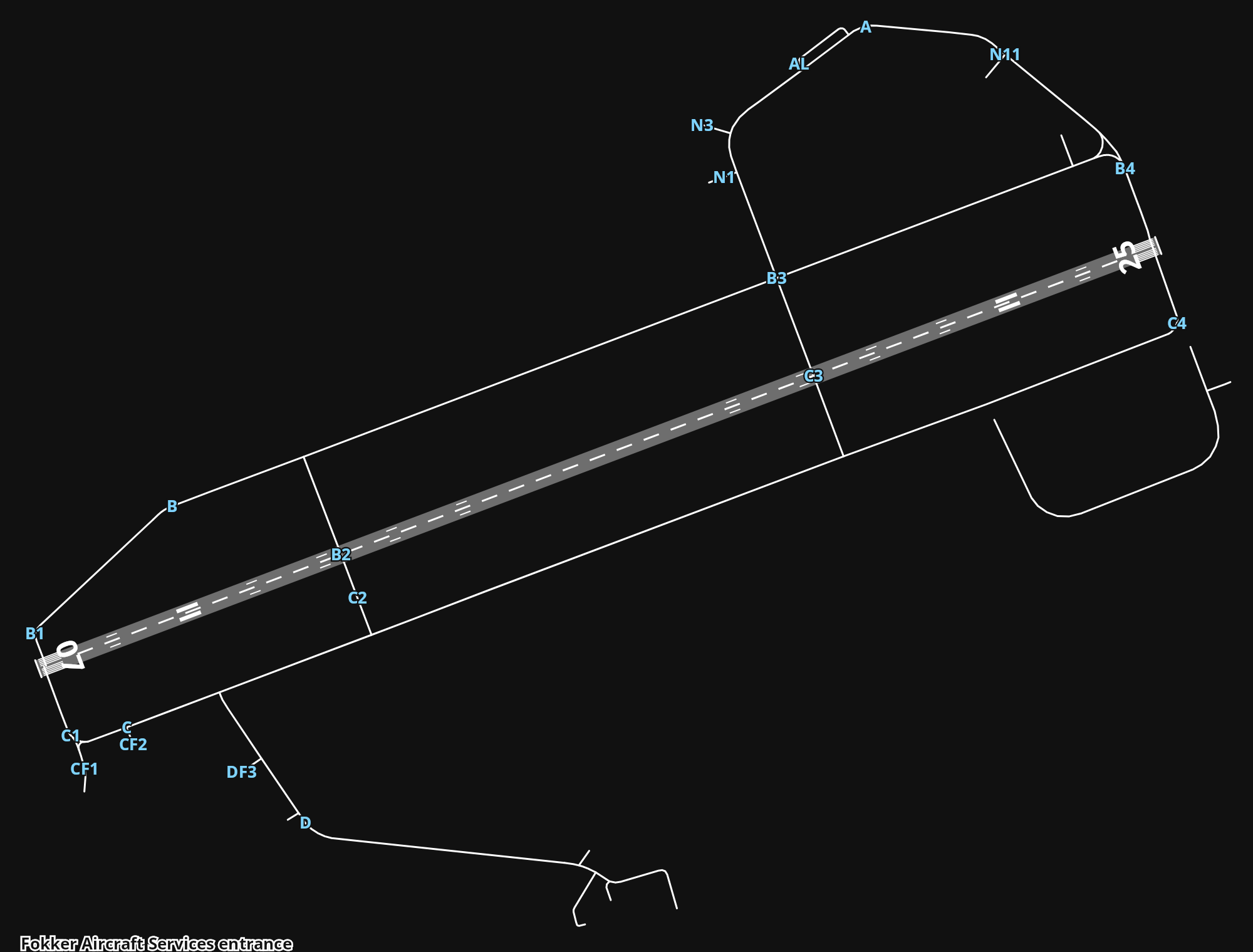 EHWO Woensdrecht Air Base airport diagram — runways, taxiways and parking stands
