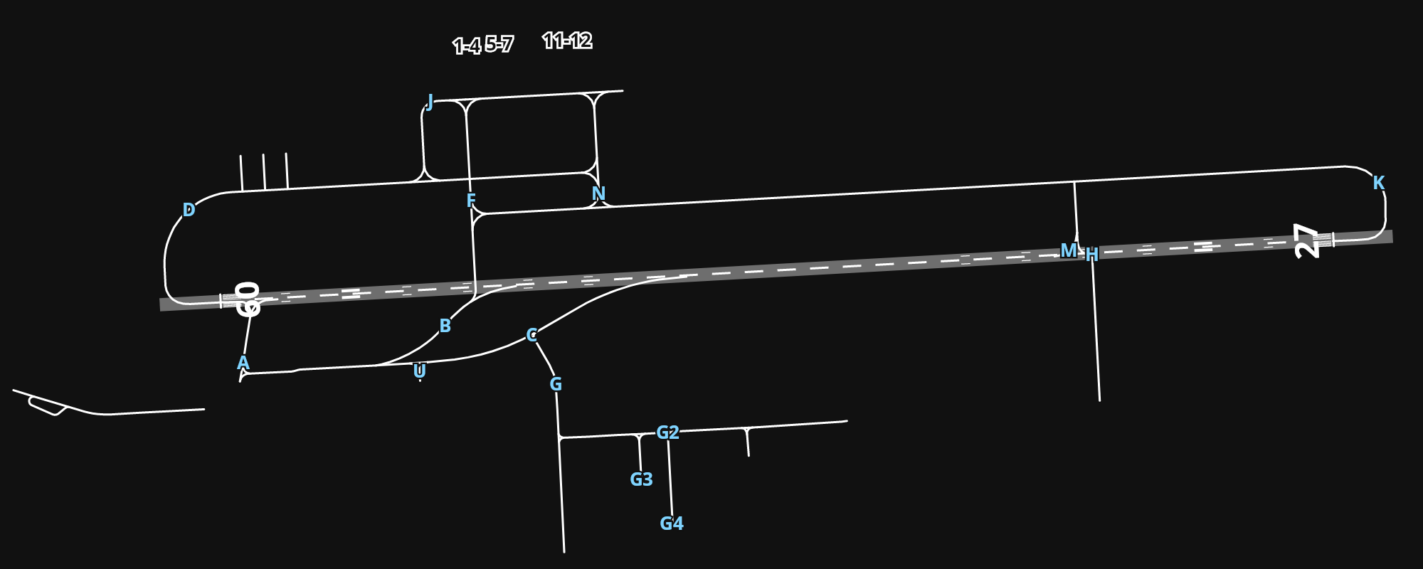 EKBI Billund Airport airport diagram — runways, taxiways and parking stands
