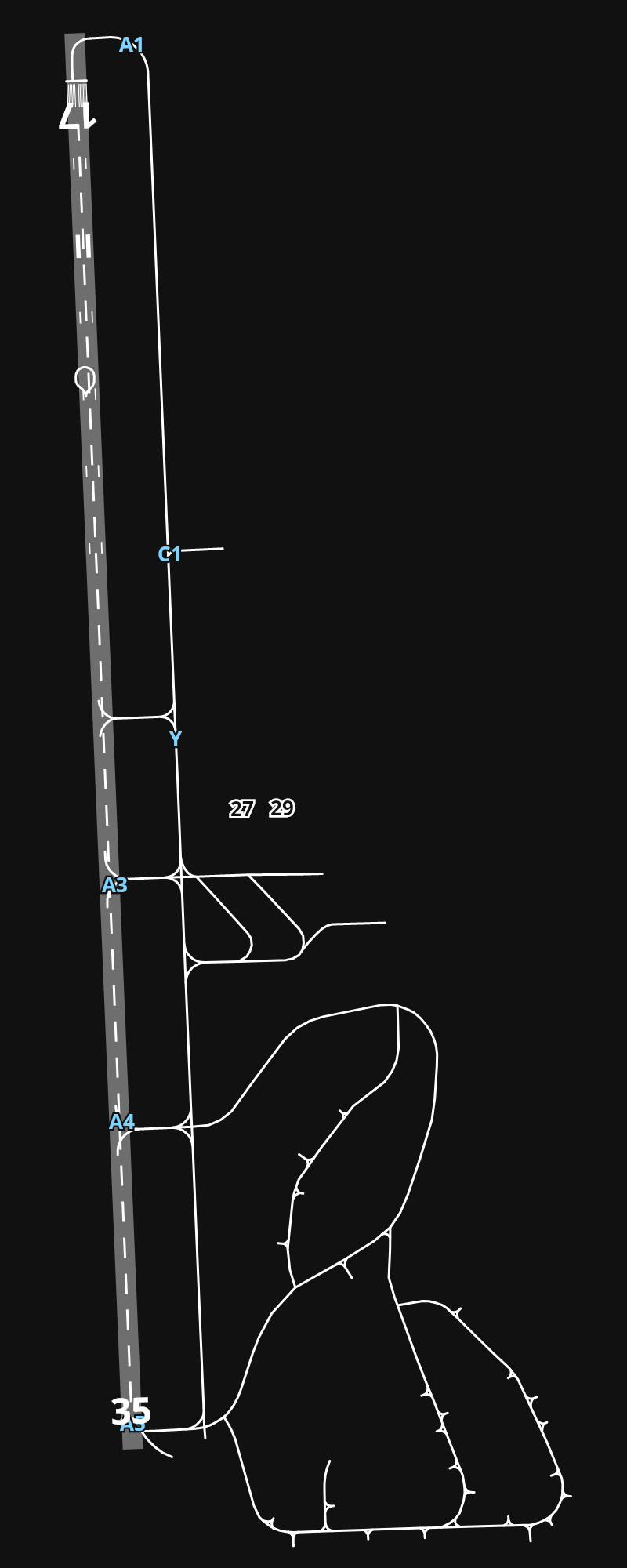 ENEV Harstad/Narvik Airport, Evenes airport diagram — runways, taxiways and parking stands