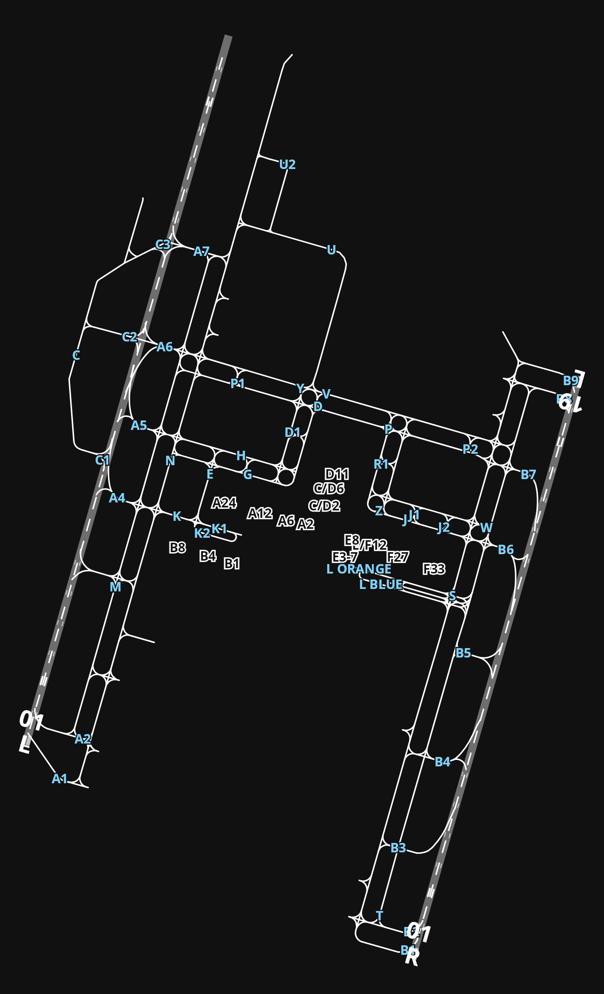 ENGM Oslo Airport, Gardermoen airport diagram — runways, taxiways and parking stands