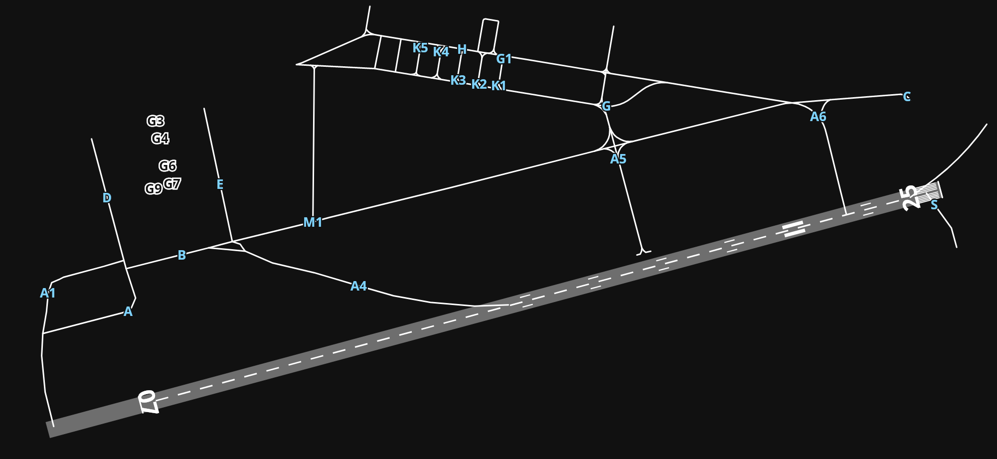 EPRA Warsaw Radom Airport airport diagram — runways, taxiways and parking stands
