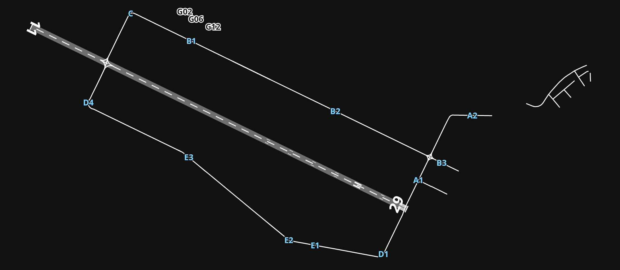 EPWR Copernicus Wrocław Airport airport diagram — runways, taxiways and parking stands