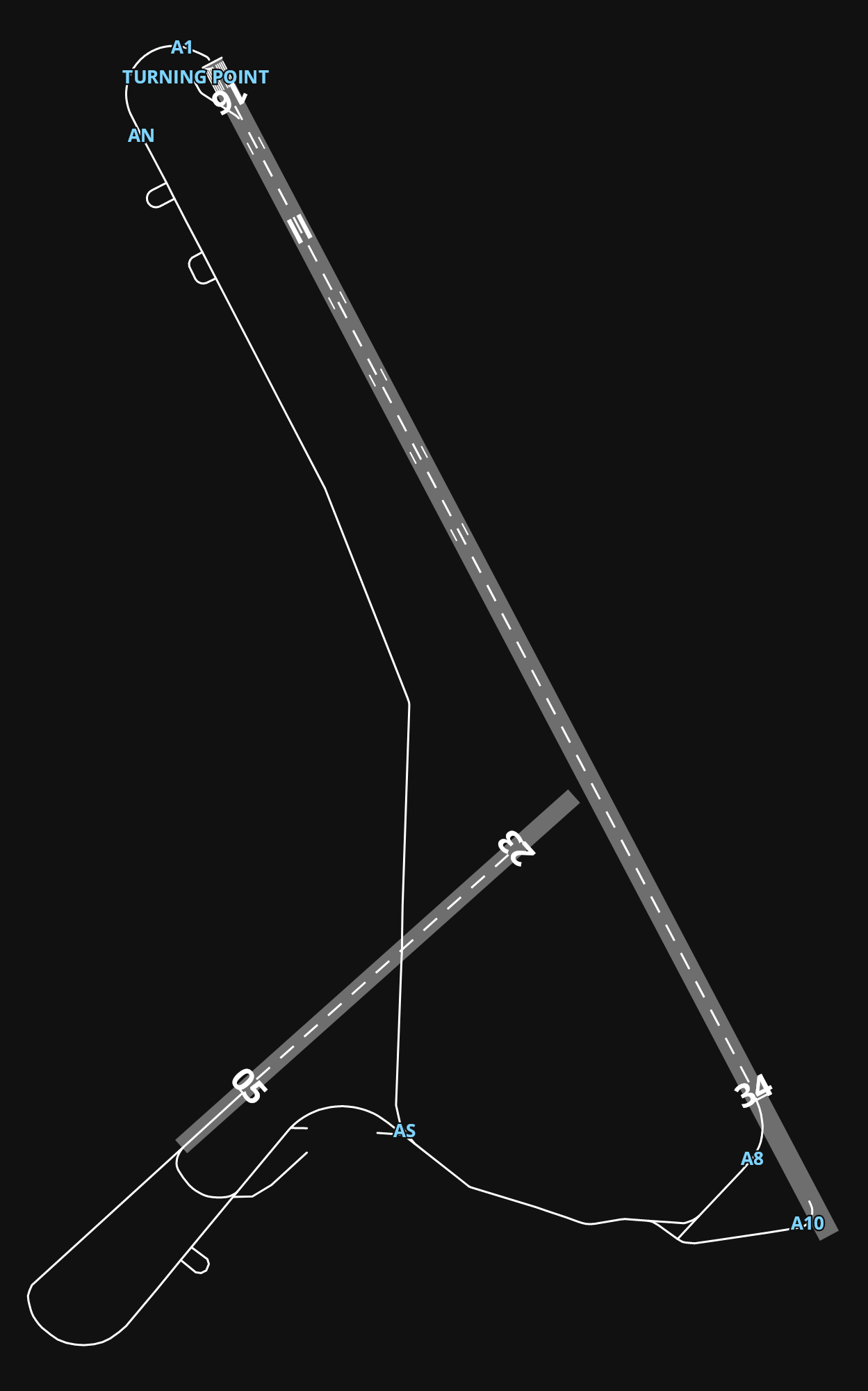 ESMQ Kalmar airport diagram — runways, taxiways and parking stands