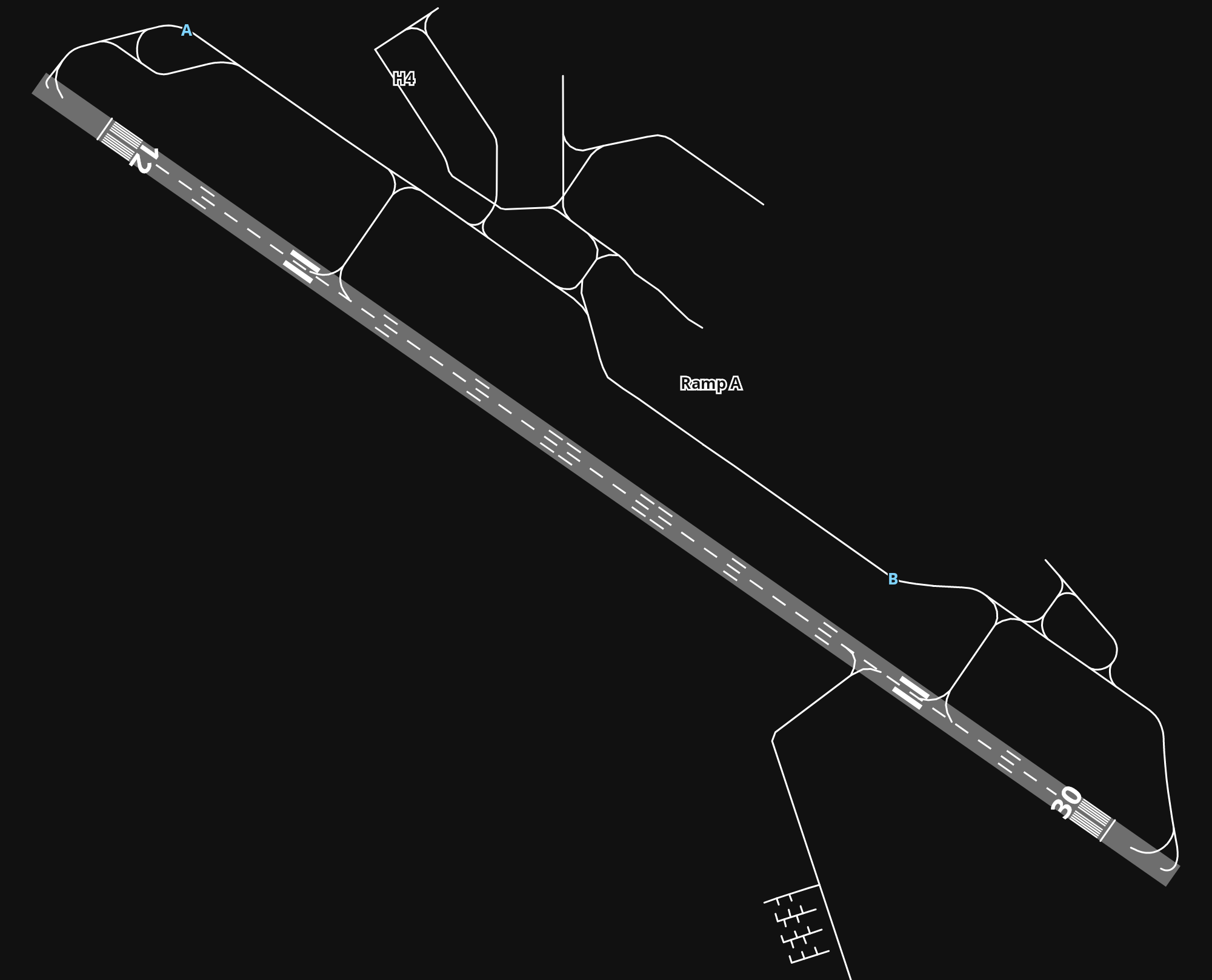 ESSB Stockholm-Bromma Airport airport diagram — runways, taxiways and parking stands