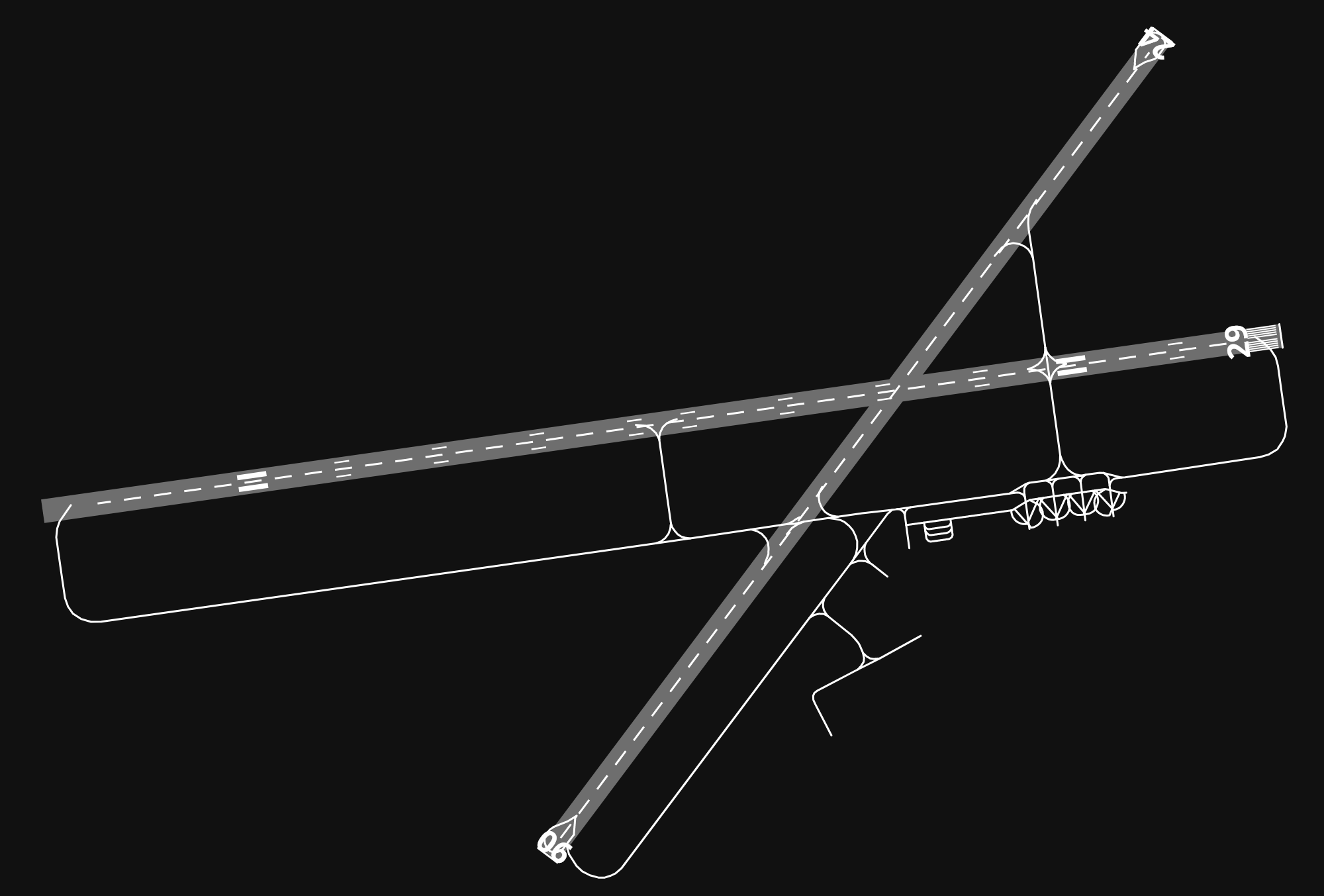 FAEL Ben Schoeman Airport airport diagram — runways, taxiways and parking stands