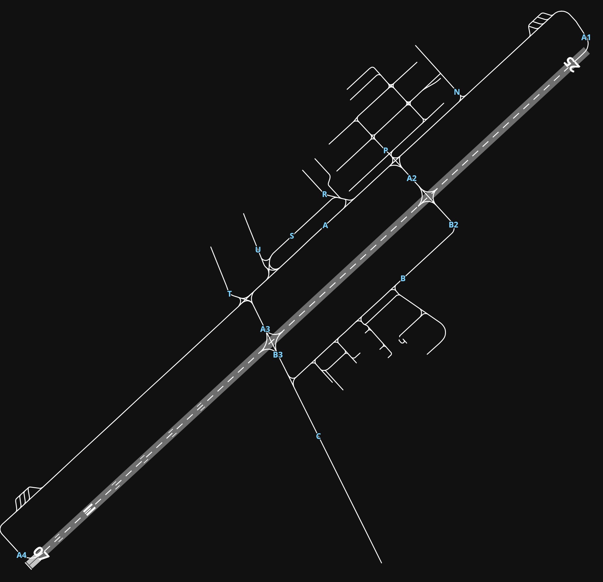 FALA Lanseria International Airport airport diagram — runways, taxiways and parking stands