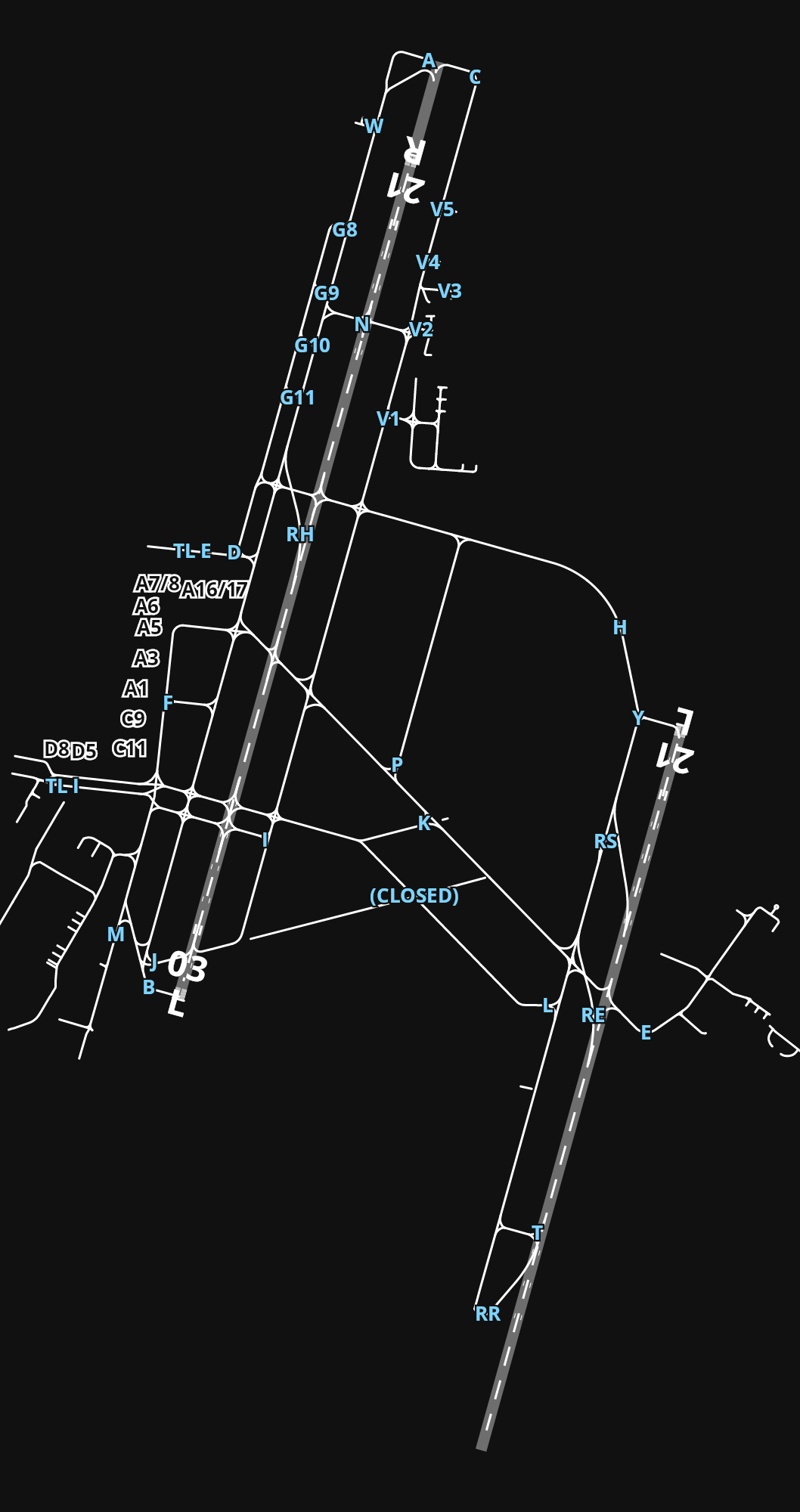 FAOR O.R. Tambo International Airport airport diagram — runways, taxiways and parking stands