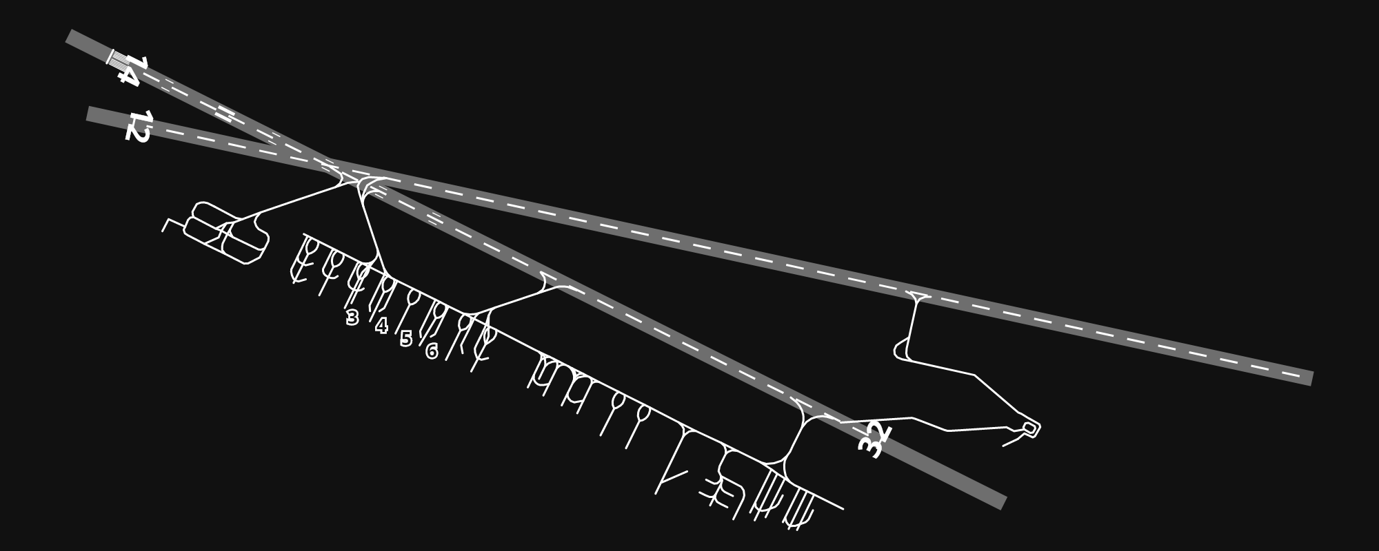 FMEE Roland Garros Airport airport diagram — runways, taxiways and parking stands