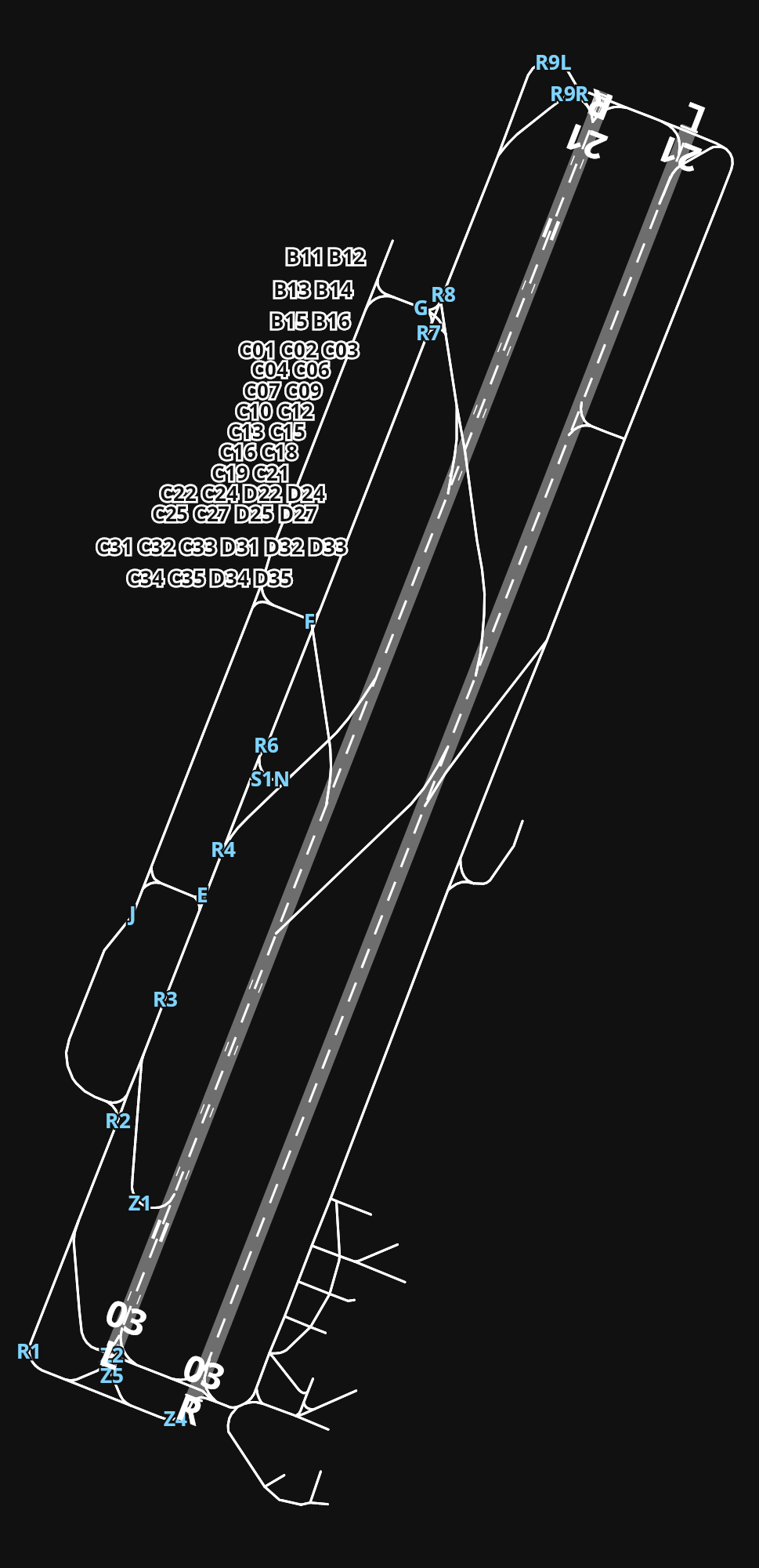 GCLP Gran Canaria Airport airport diagram — runways, taxiways and parking stands
