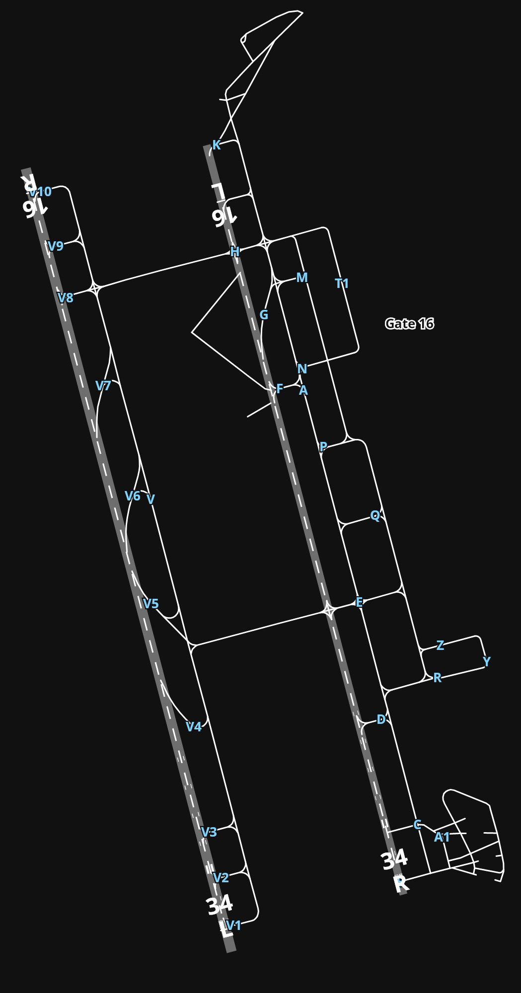 HEGN Hurghada International Airport airport diagram — runways, taxiways and parking stands
