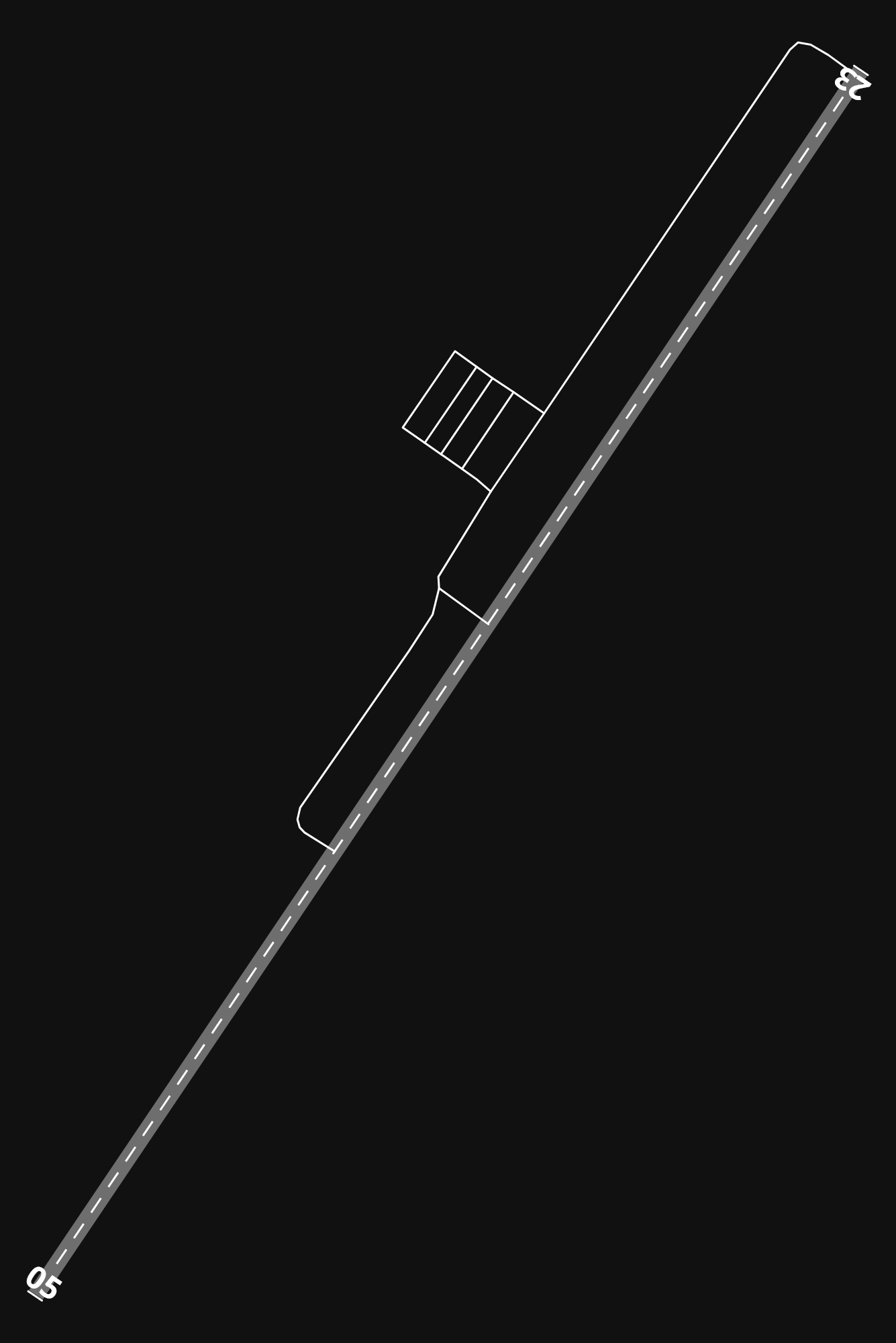 I23 Fayette Co airport diagram — runways, taxiways and parking stands