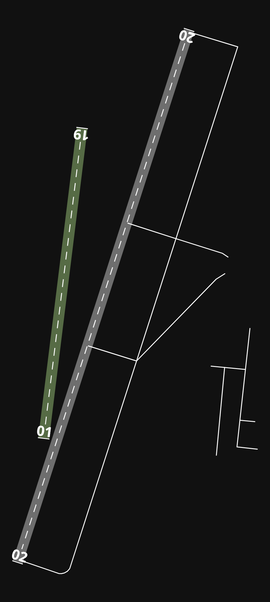 I74 Grimes airport diagram — runways, taxiways and parking stands
