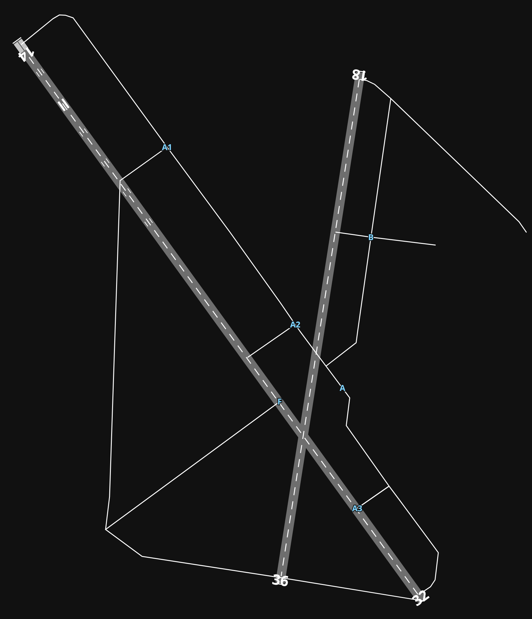 KAEX Alexandria International Airport airport diagram — runways, taxiways and parking stands