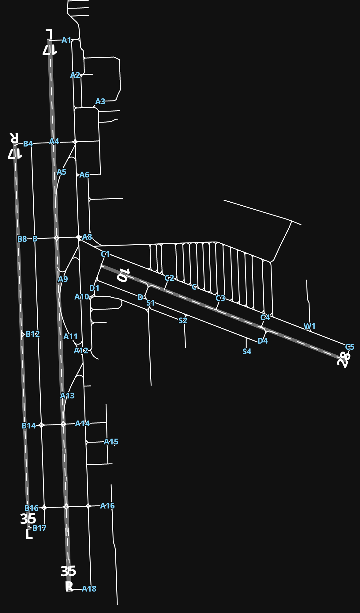 KAPA Centennial Airport airport diagram — runways, taxiways and parking stands