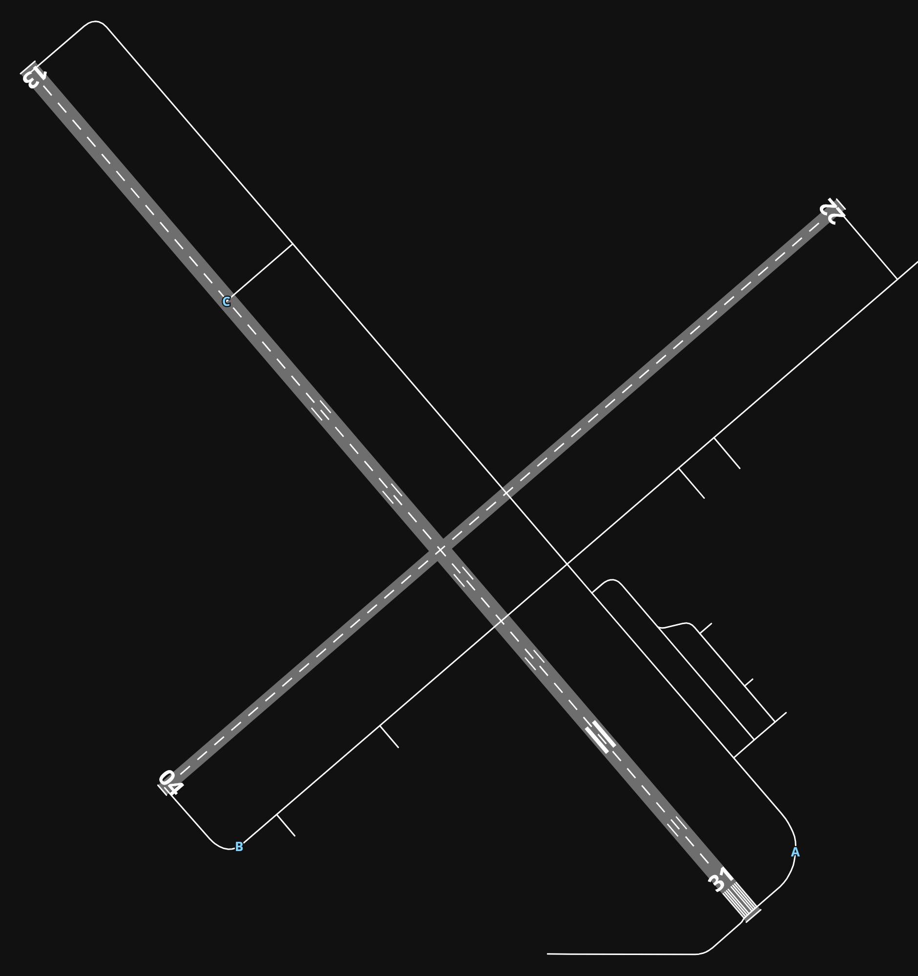 KAXN Chandler Field airport diagram — runways, taxiways and parking stands