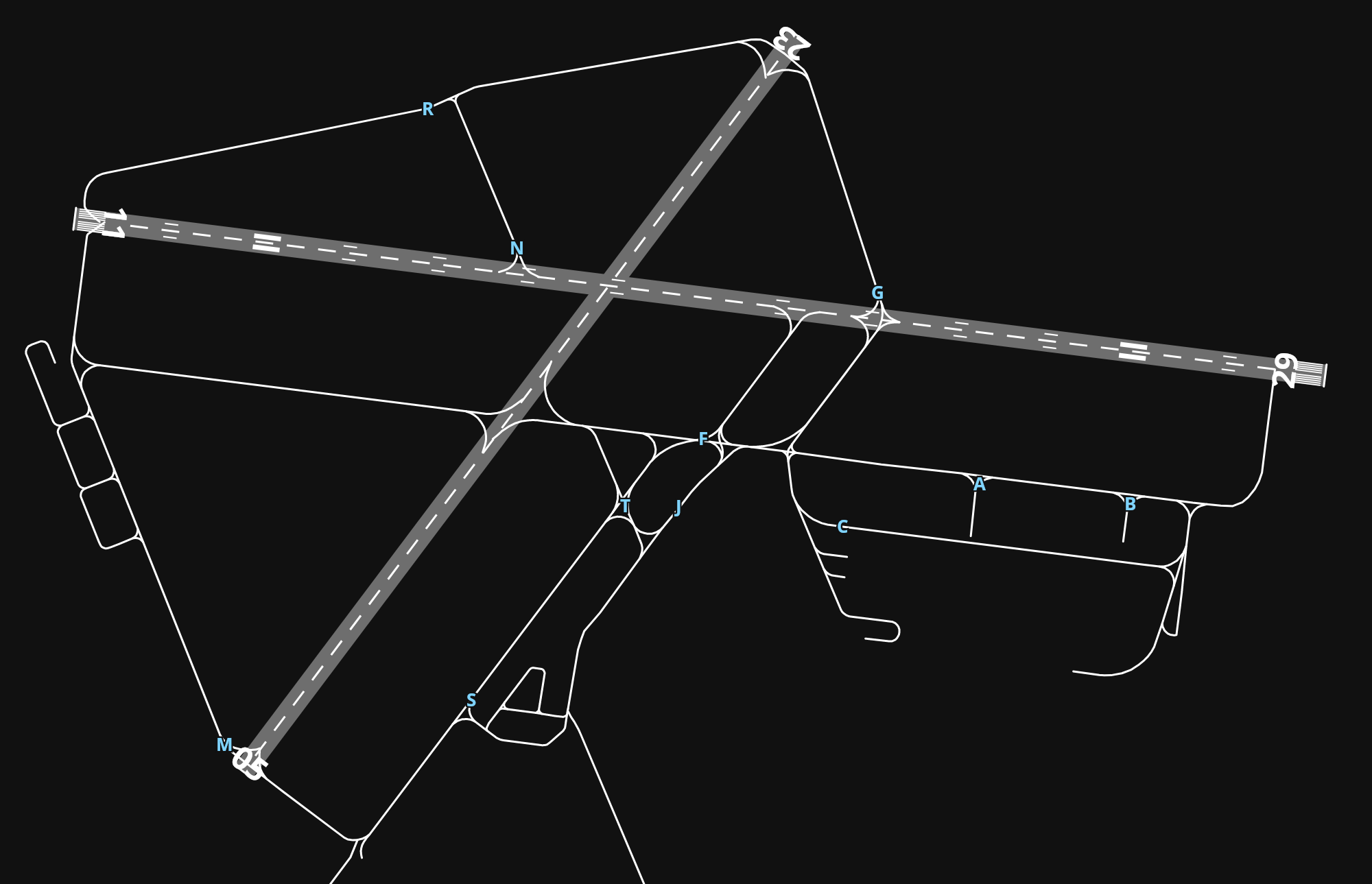 KBED Laurence G Hanscom Field airport diagram — runways, taxiways and parking stands