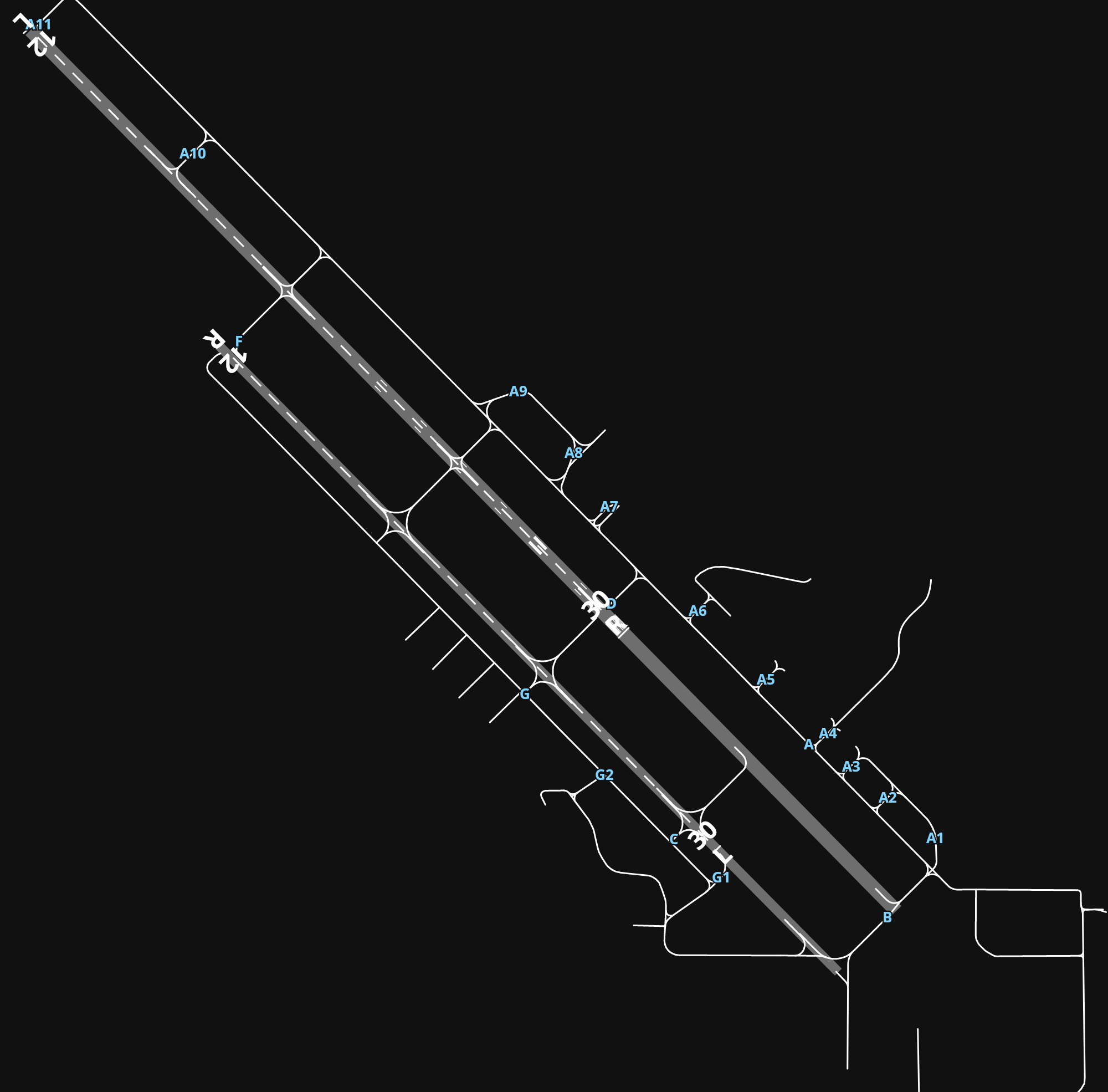 KBFL Meadows Field airport diagram — runways, taxiways and parking stands