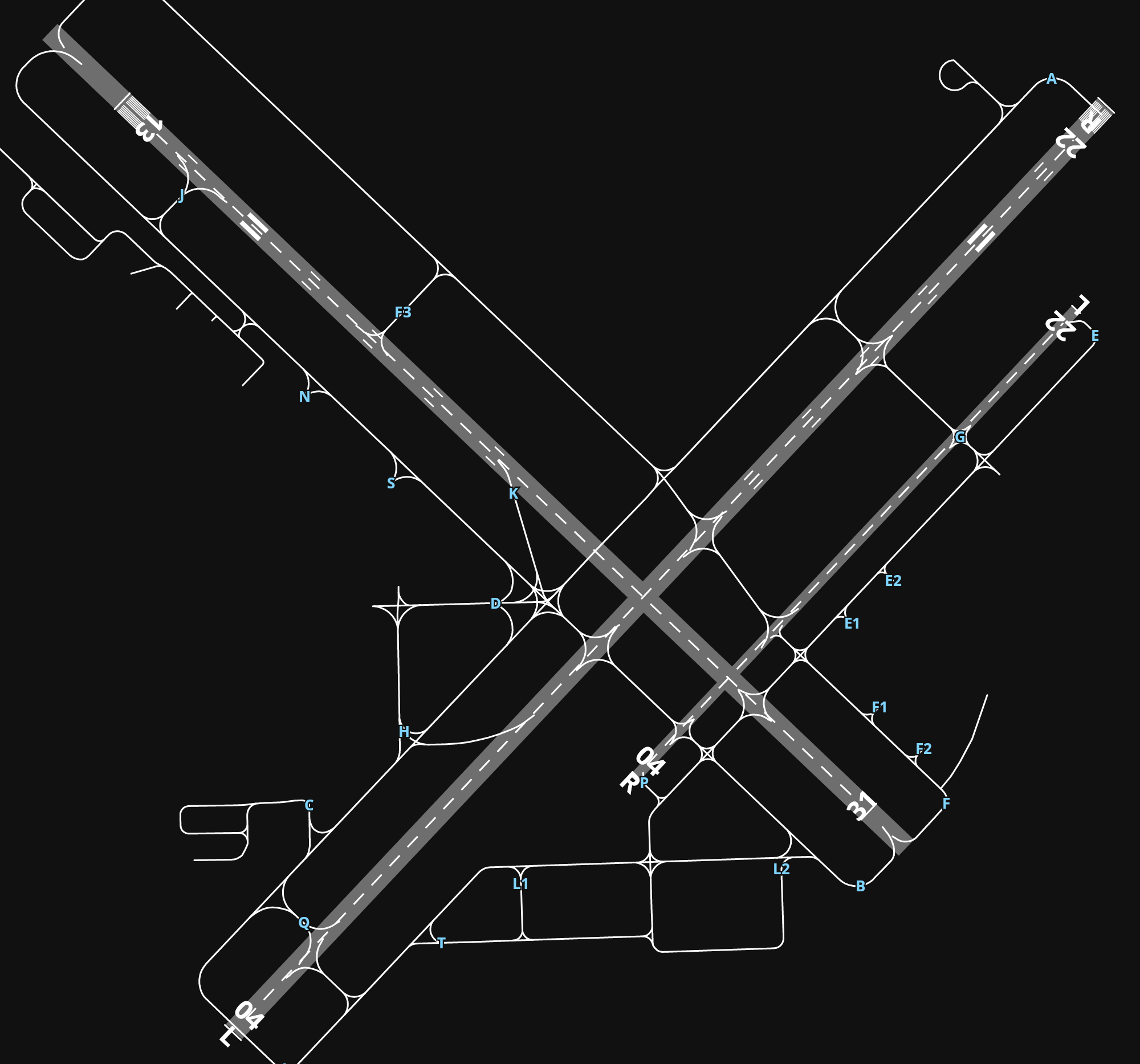 KBTR Baton Rouge Metropolitan Airport airport diagram — runways, taxiways and parking stands