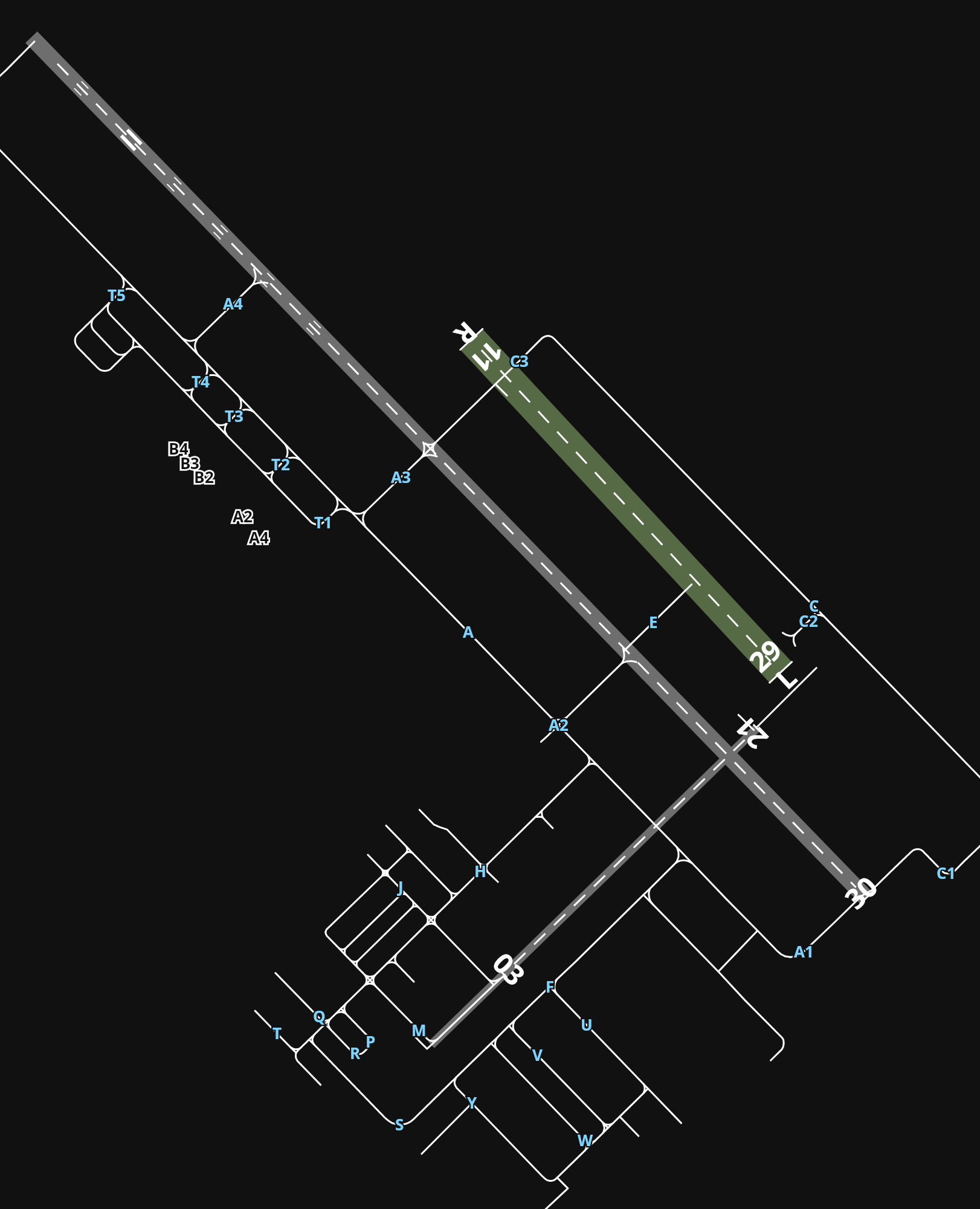 KBZN Bozeman Yellowstone International Airport airport diagram — runways, taxiways and parking stands