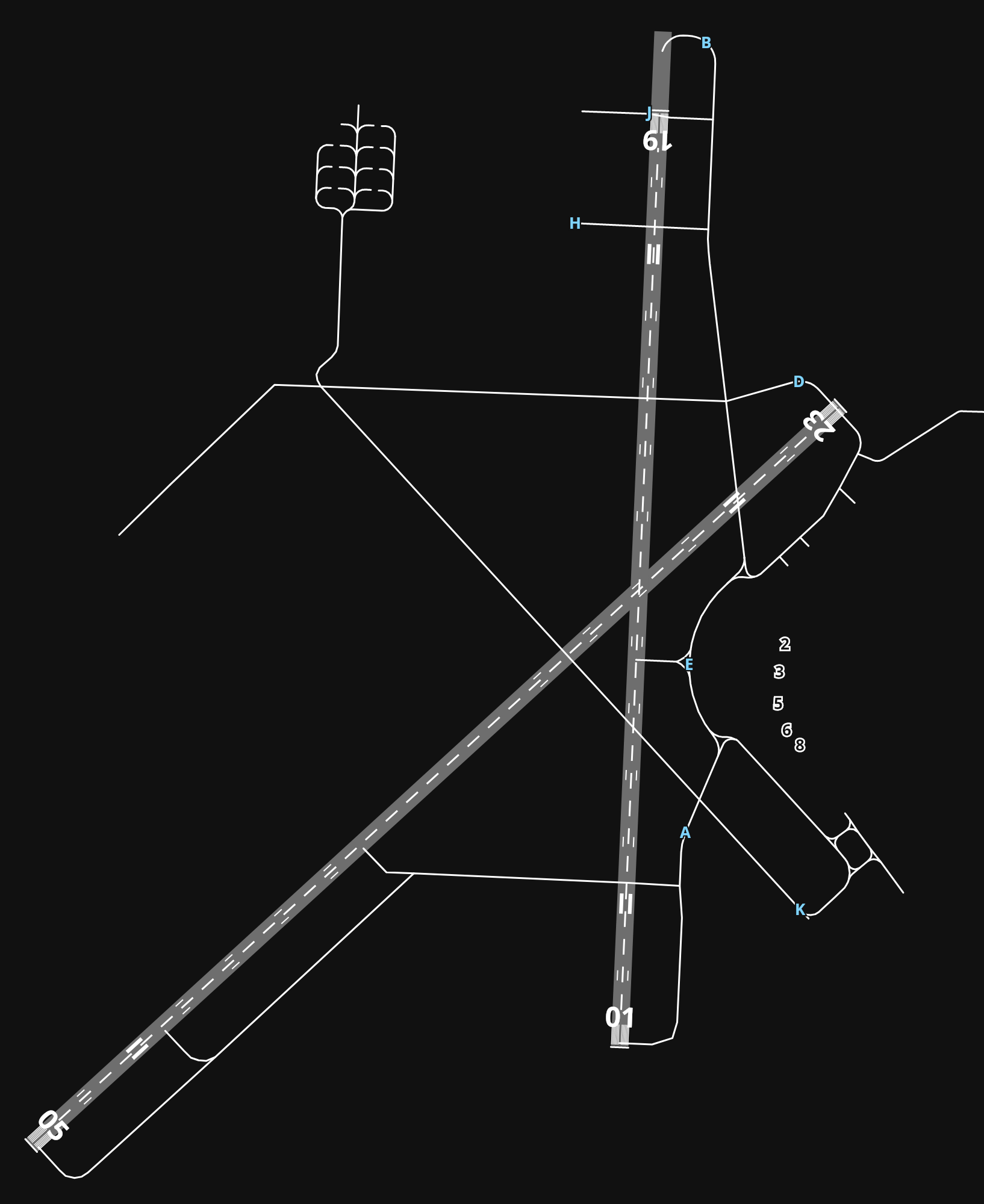 KCAK Akron Canton Regional Airport airport diagram — runways, taxiways and parking stands