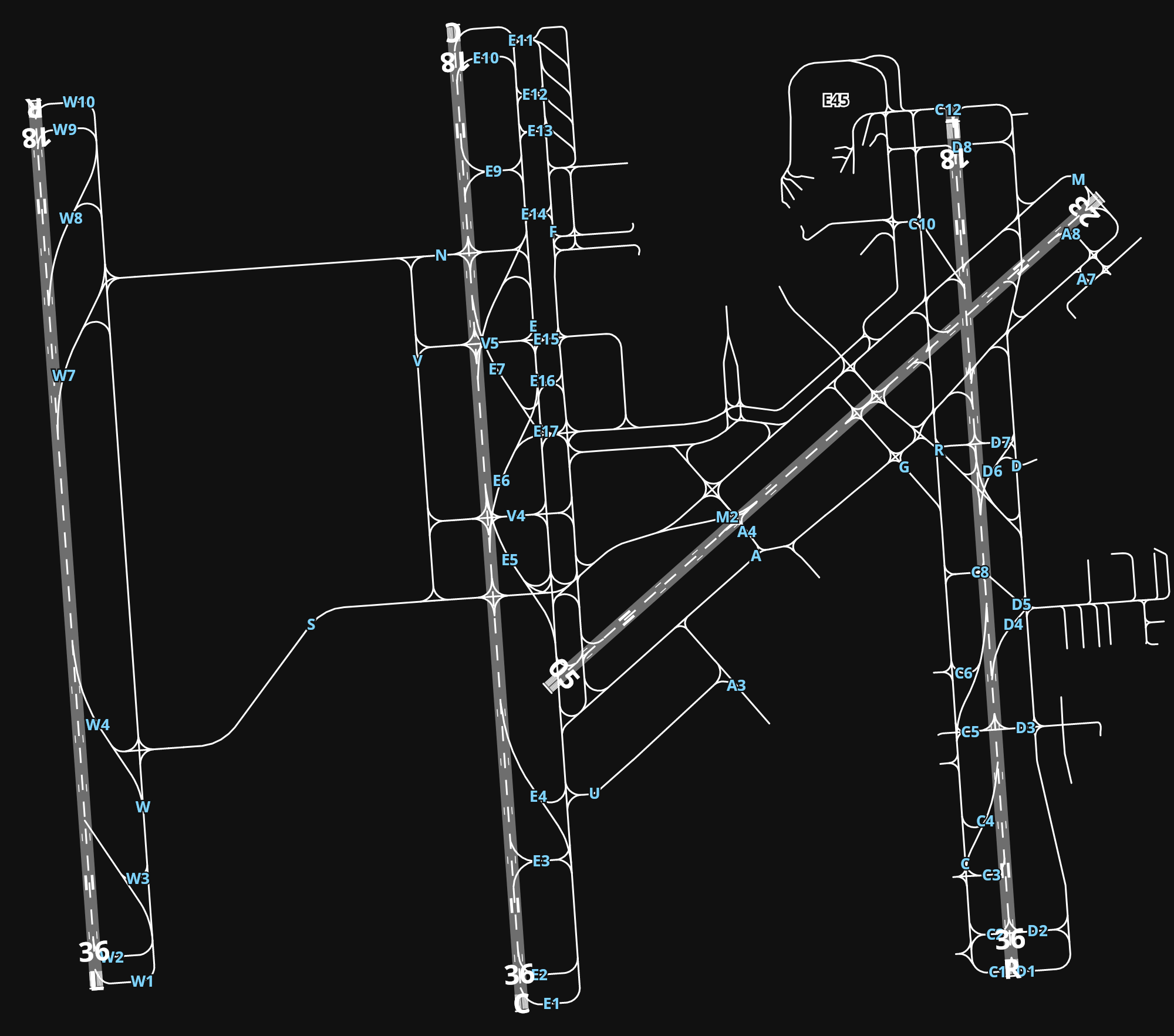KCLT Charlotte Douglas International Airport airport diagram — runways, taxiways and parking stands