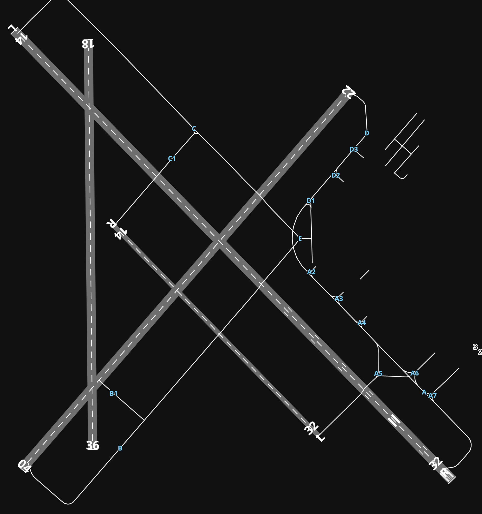 KCMI University of Illinois Willard Airport airport diagram — runways, taxiways and parking stands
