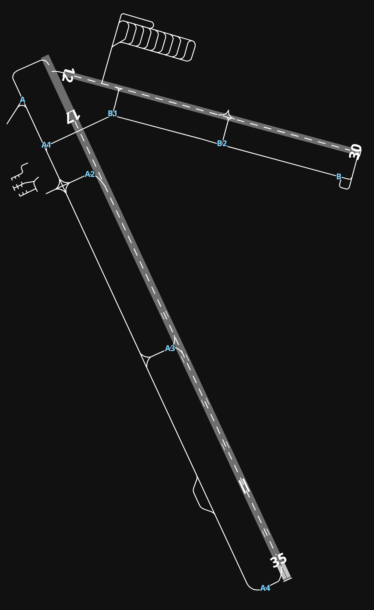 KCON Concord Municipal Airport airport diagram — runways, taxiways and parking stands