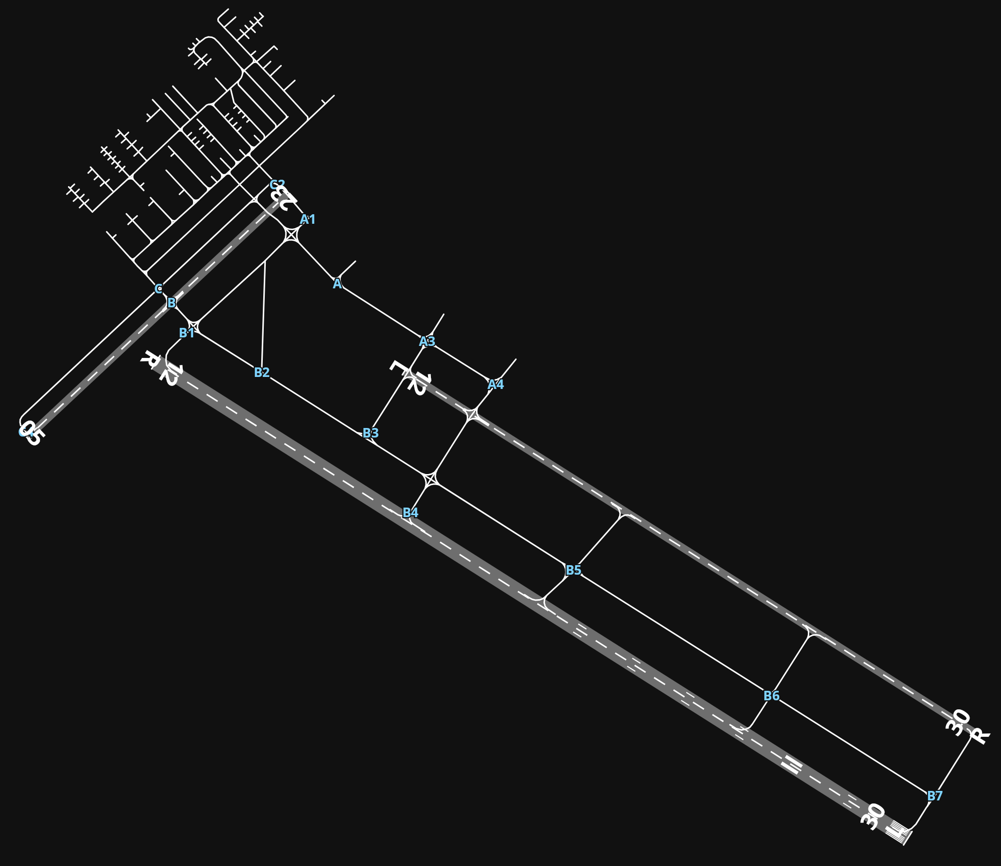 KCPS St Louis Downtown Airport airport diagram — runways, taxiways and parking stands