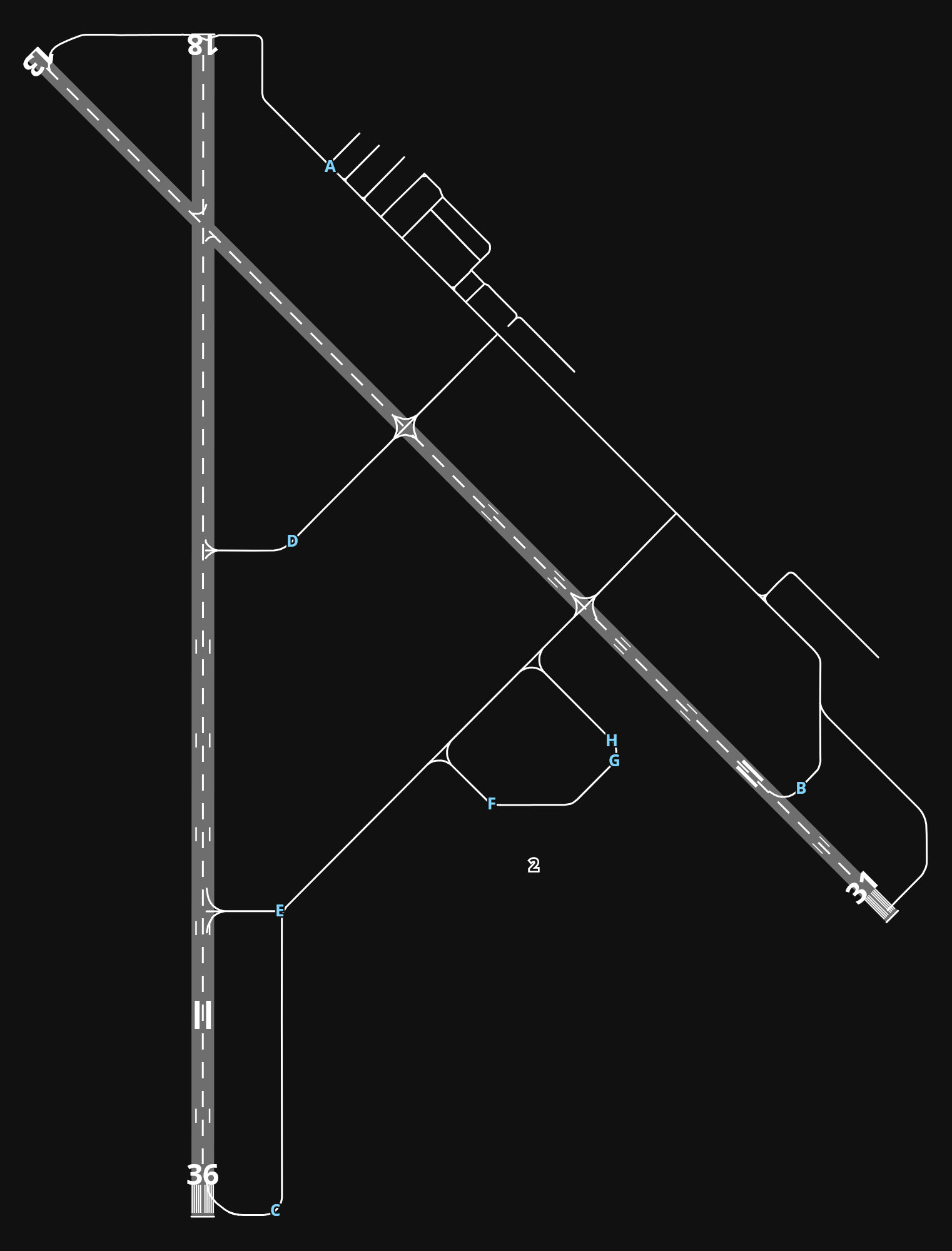 KDBQ Dubuque Regional Airport airport diagram — runways, taxiways and parking stands