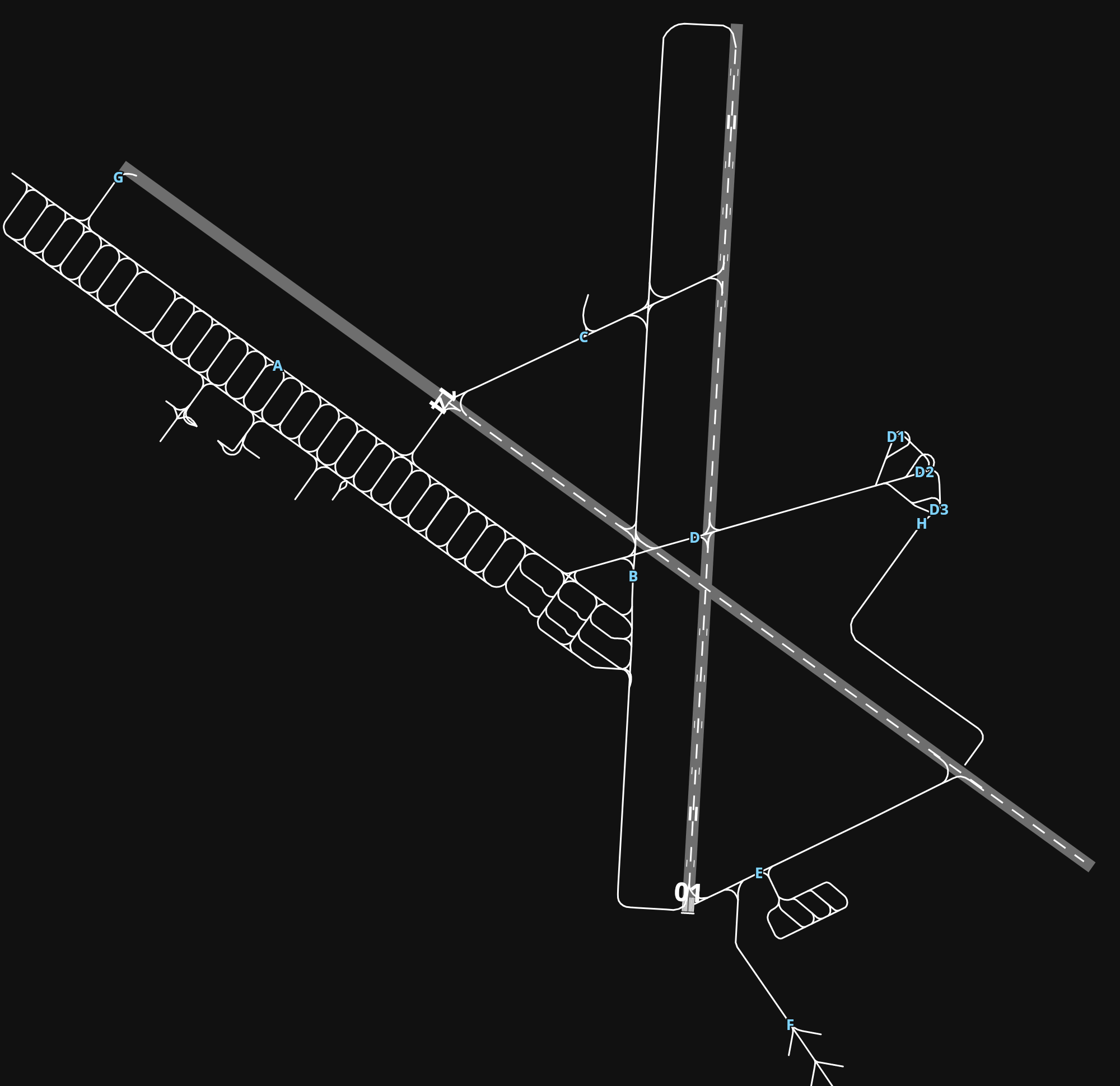 KDOV Dover Air Force Base airport diagram — runways, taxiways and parking stands