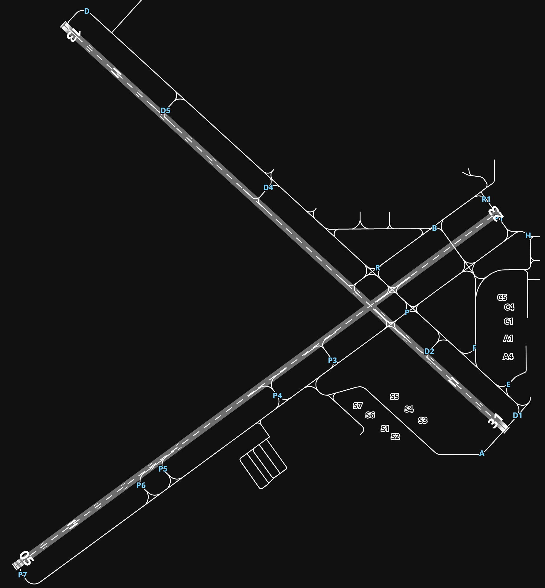 KDSM Des Moines International Airport airport diagram — runways, taxiways and parking stands