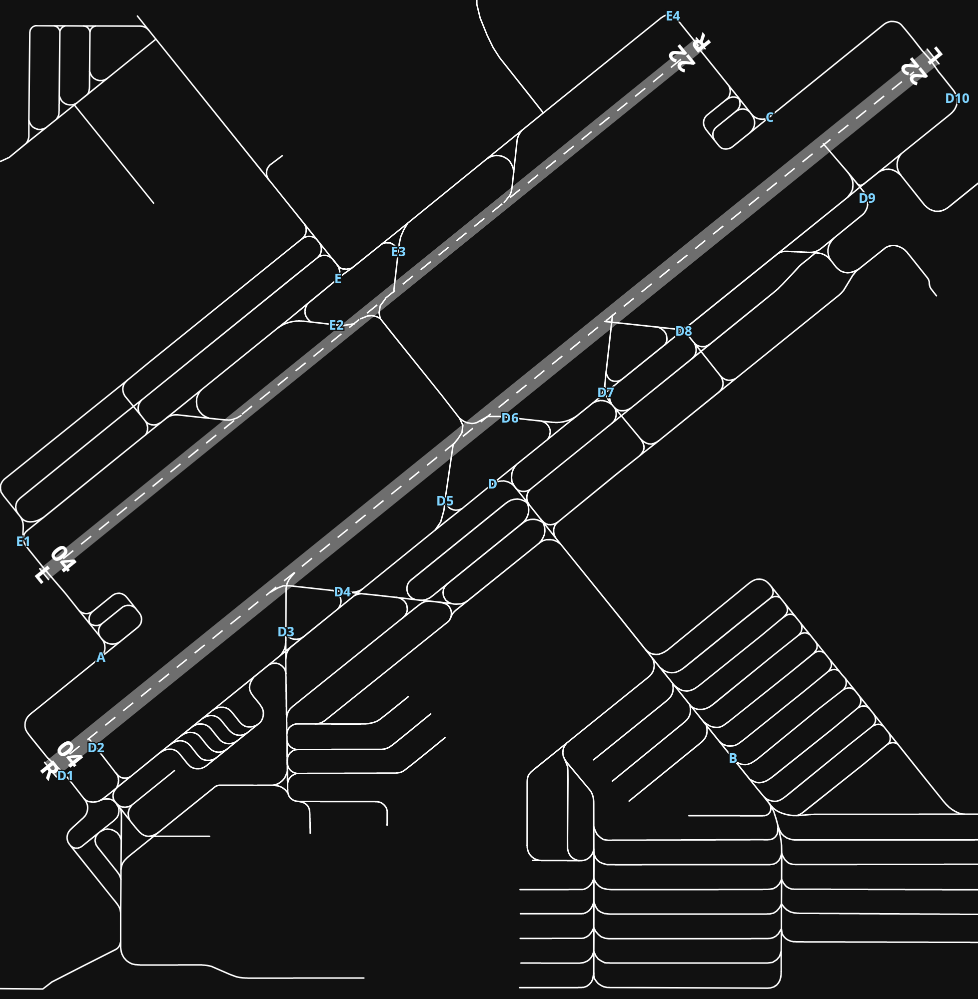 KFFZ Falcon Field airport diagram — runways, taxiways and parking stands
