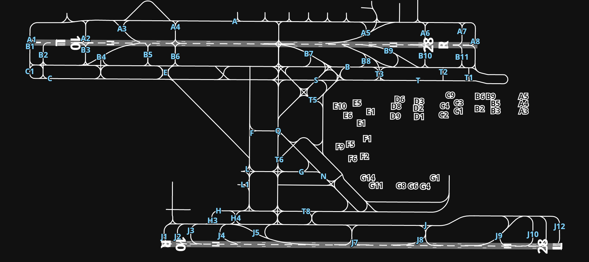 KFLL Fort Lauderdale Hollywood International Airport airport diagram — runways, taxiways and parking stands