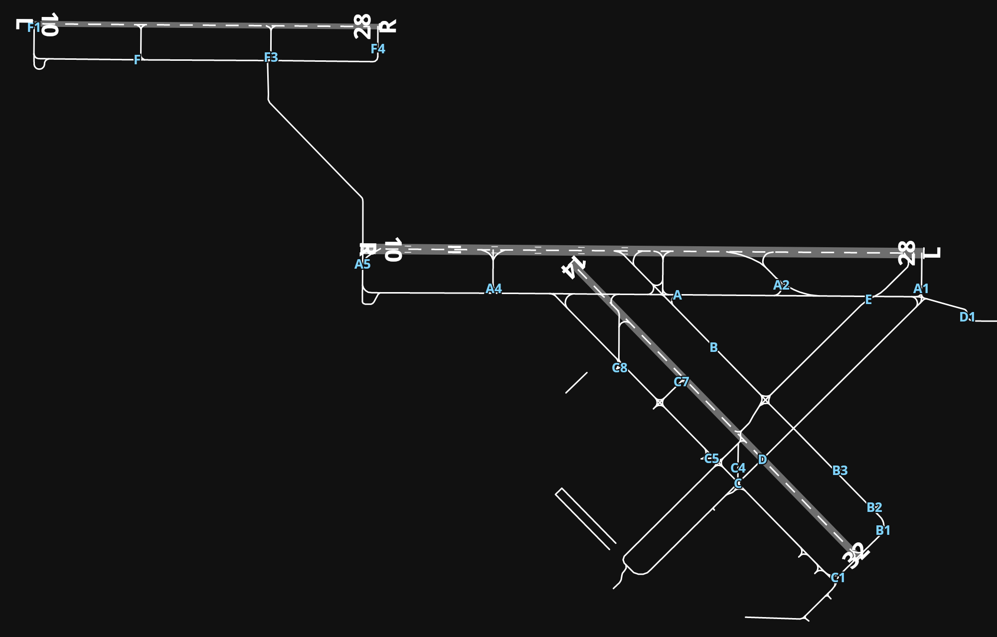 KFPR Treasure Coast Intl airport diagram — runways, taxiways and parking stands