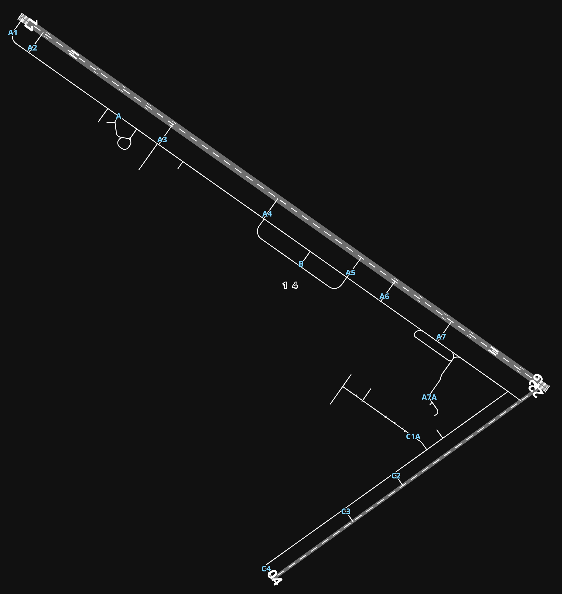 KGJT Grand Junction Regional Airport airport diagram — runways, taxiways and parking stands